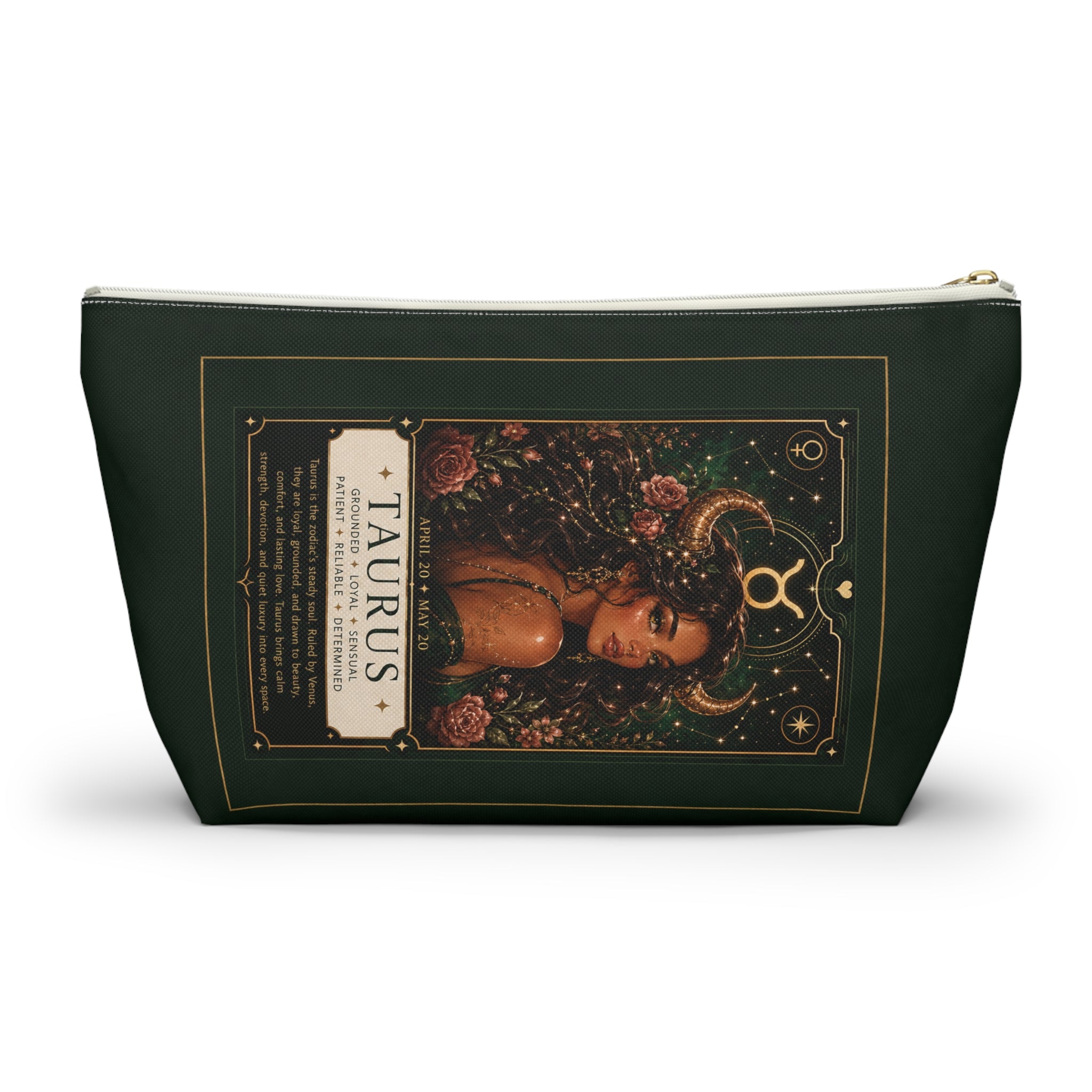 Taurus Zodiac Makeup Bag — Astrology Gift & Travel Pouch