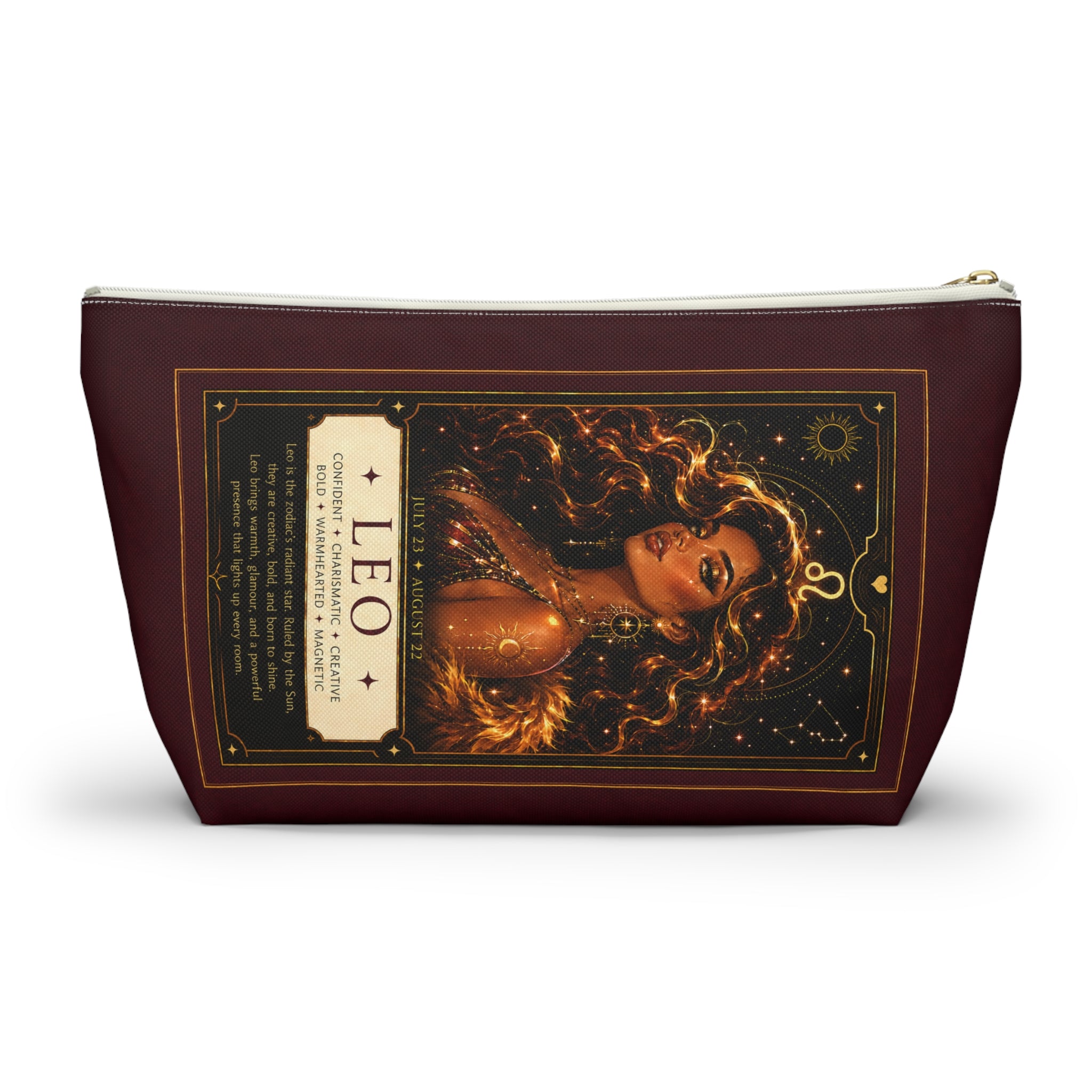 Leo Zodiac Makeup Bag — Astrology Gift & Travel Pouch