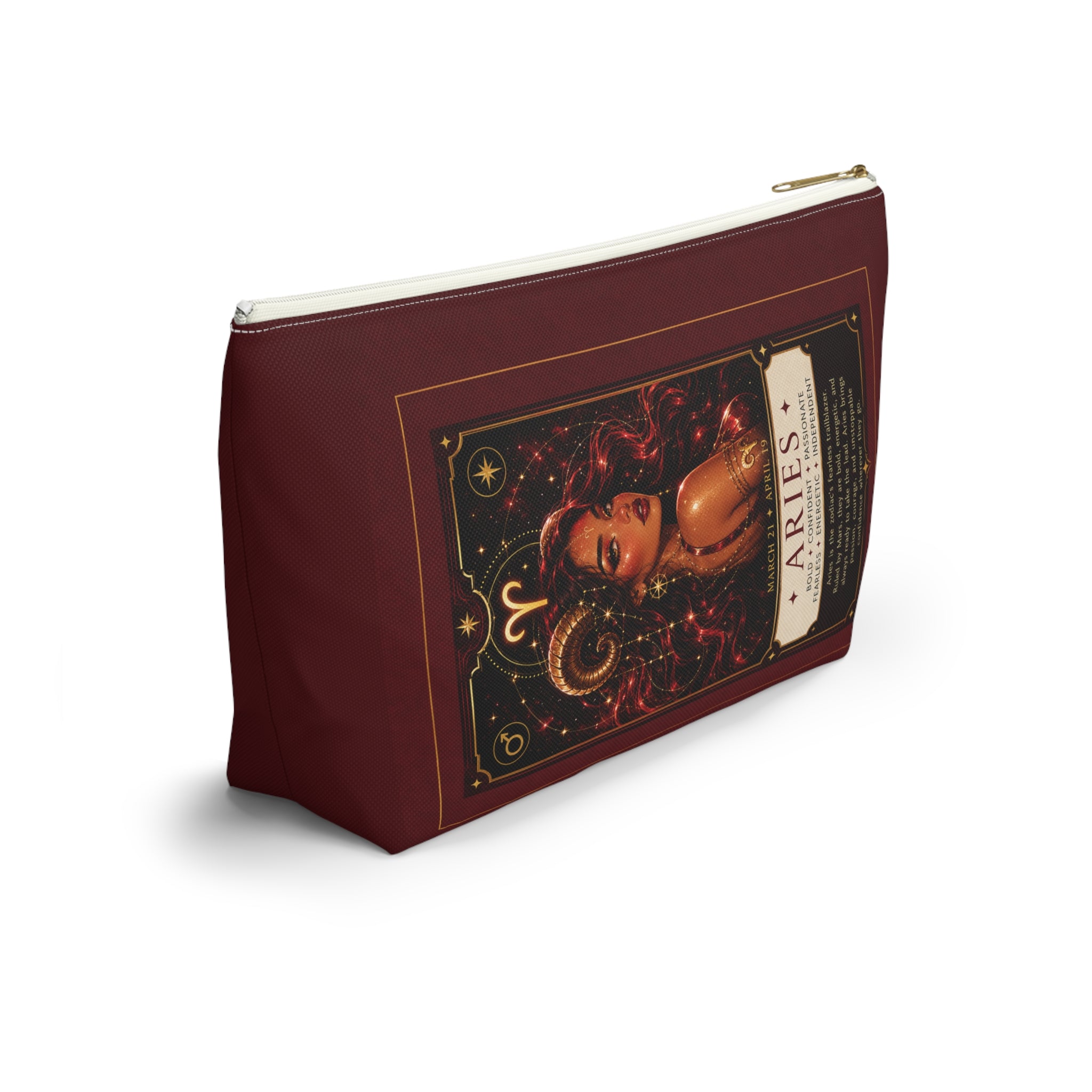 Aries Zodiac Makeup Bag — Astrology Gift & Travel Pouch
