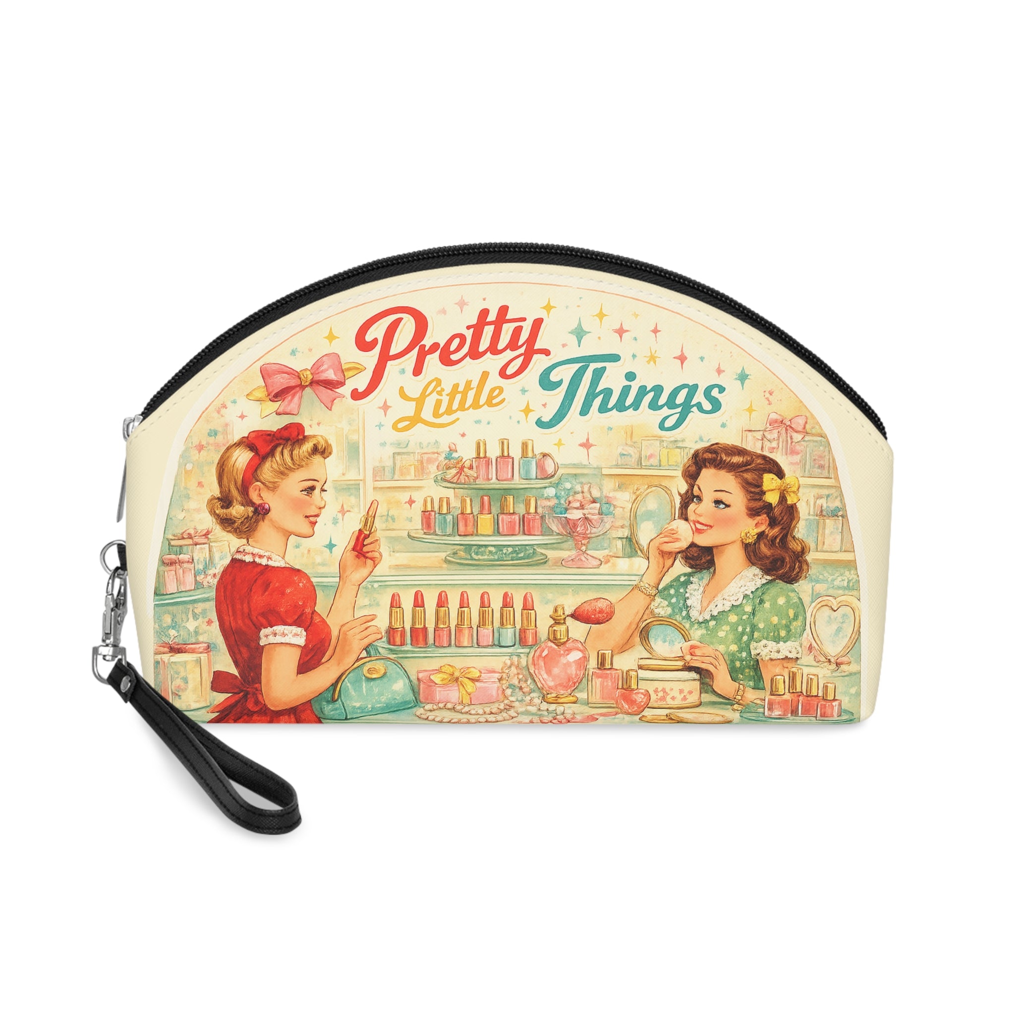 Retro 'Pretty Little Things' Makeup Bag — Vintage Pinup Cosmetic Pouch