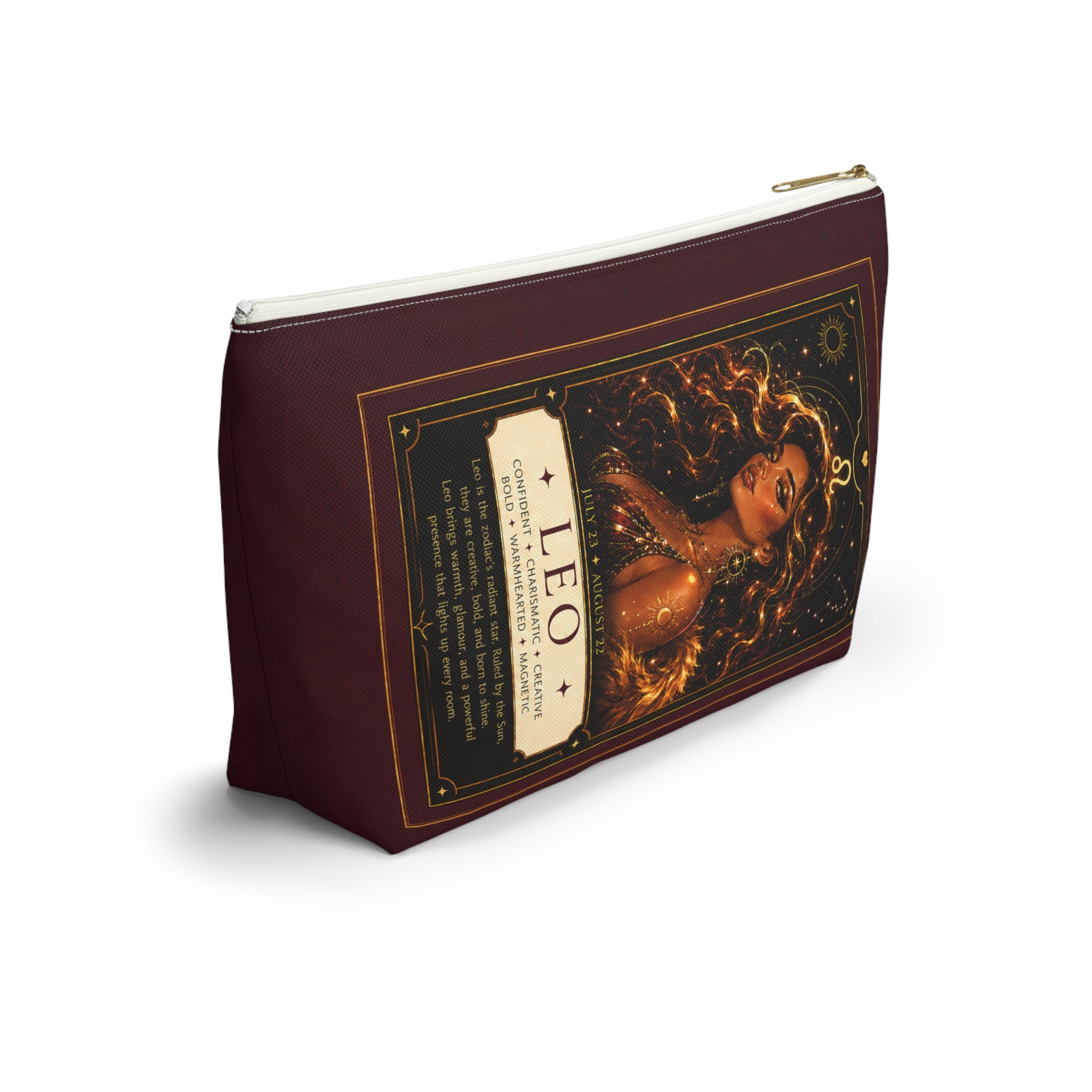 Leo Zodiac Makeup Bag — Astrology Gift & Travel Pouch