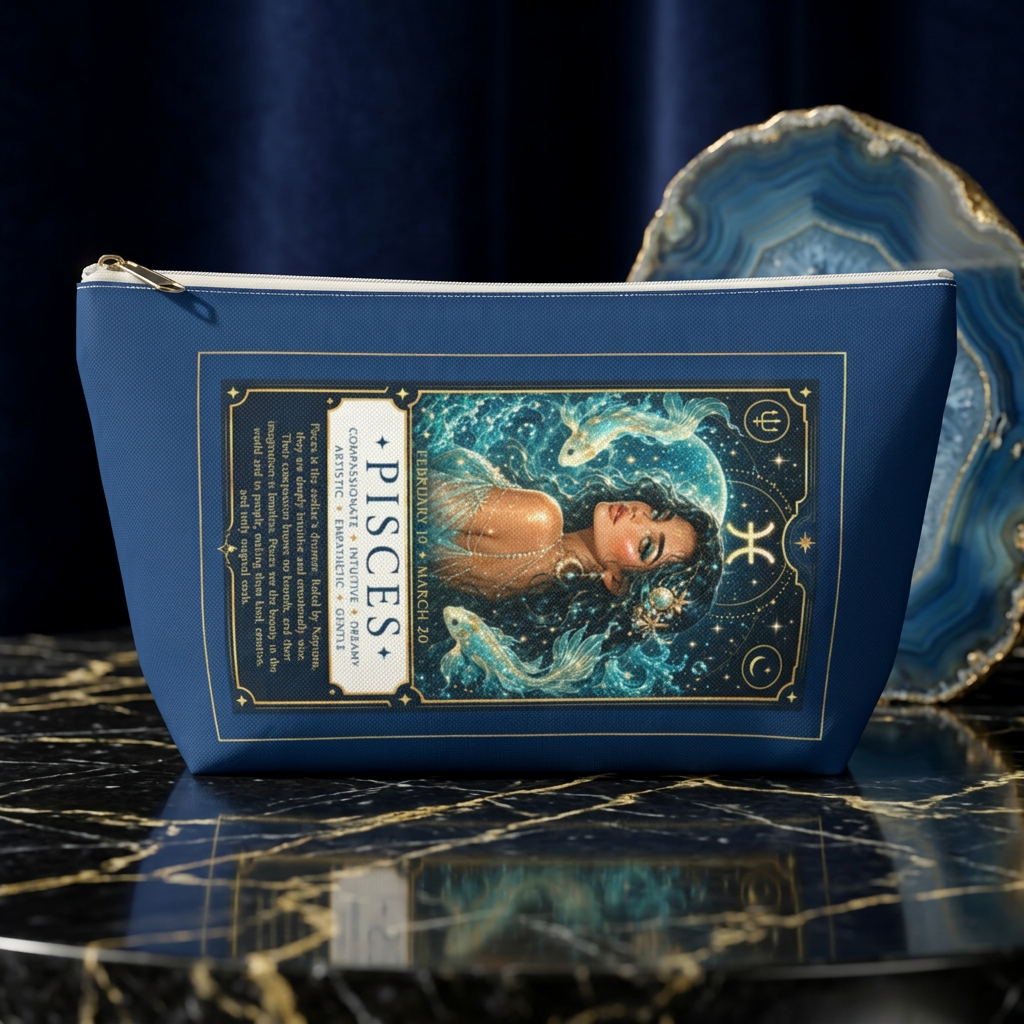 Pisces Zodiac Makeup Bag — Astrology Gift & Travel Pouch