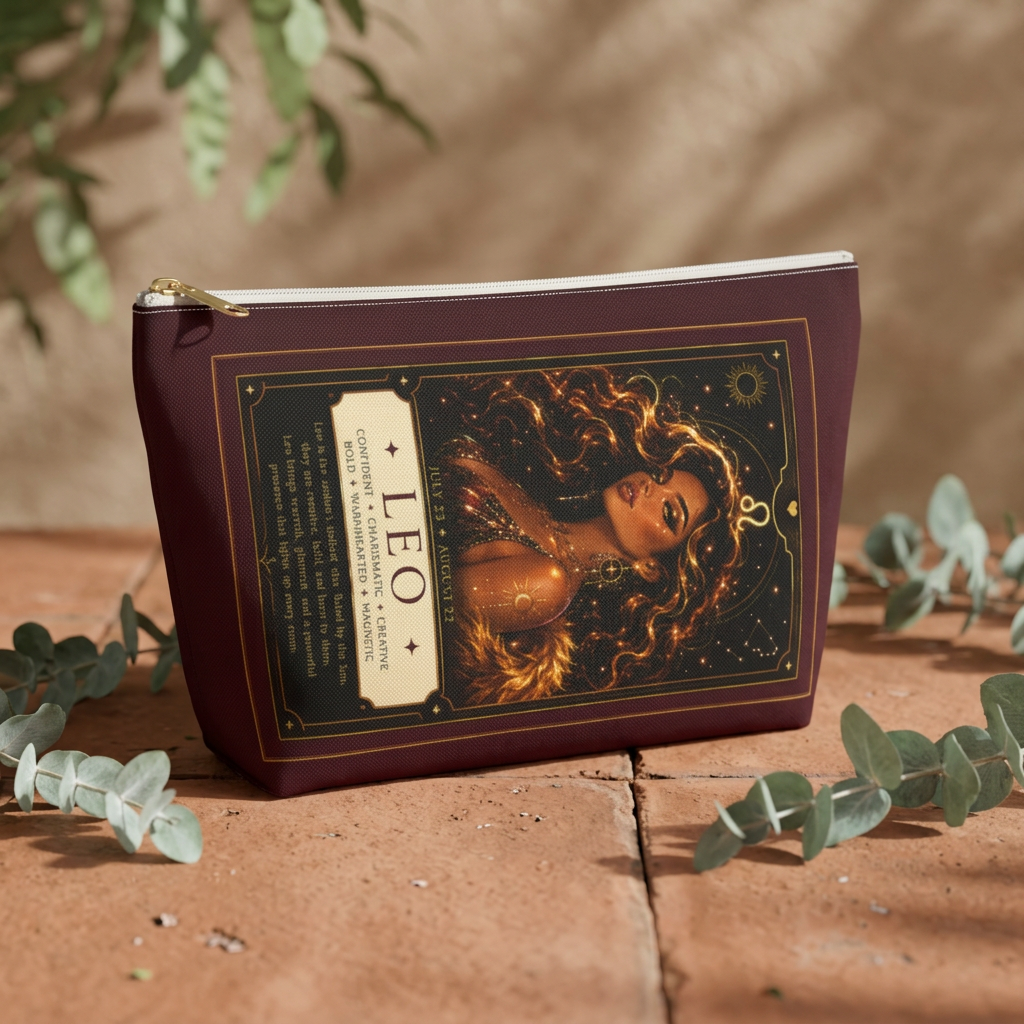 Leo Zodiac Makeup Bag — Astrology Gift & Travel Pouch