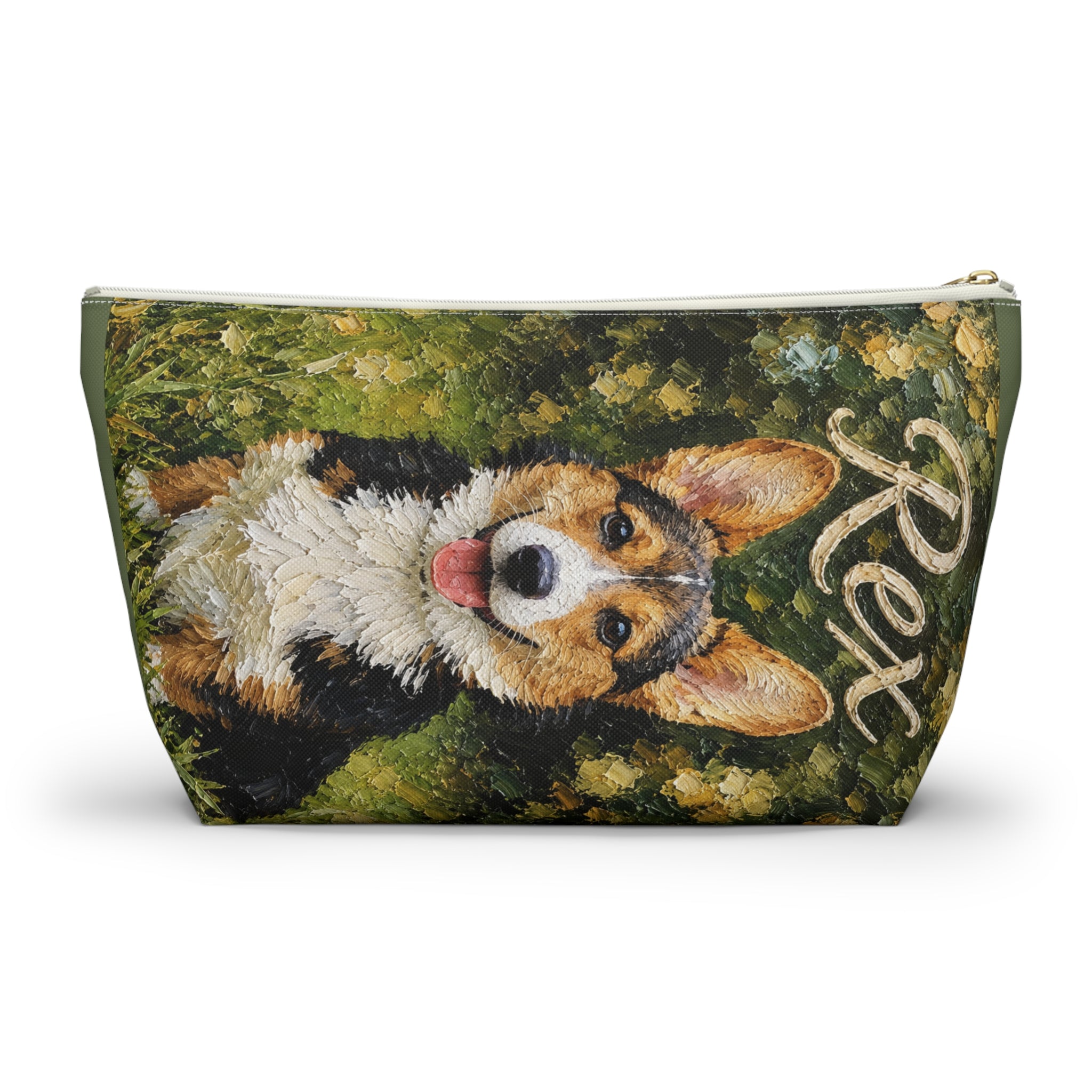 Custom Pet Portrait Makeup Bag — Personalized with Your Pet’s Photo & Name