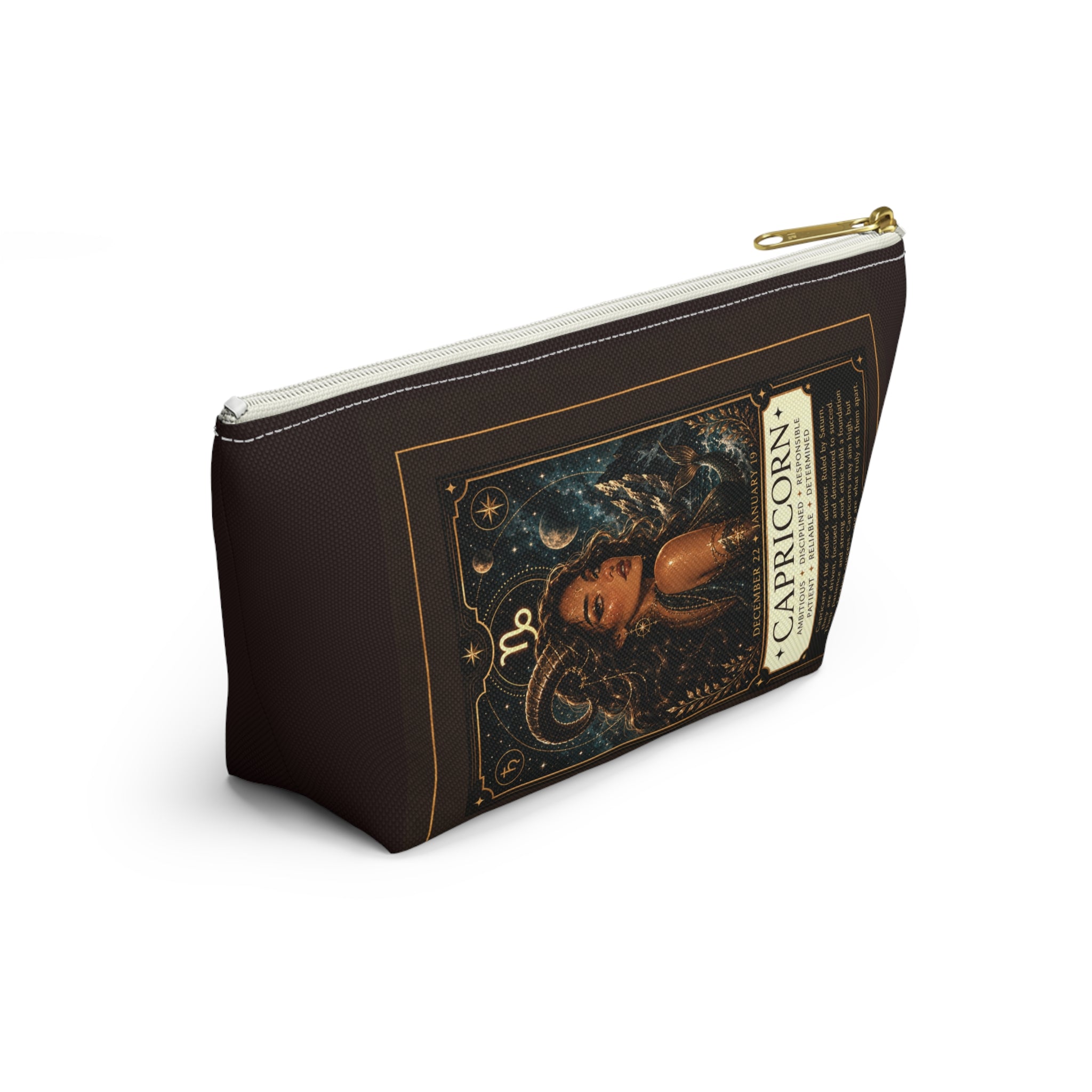 Capricorn Zodiac Accessory Pouch – T-Bottom Makeup & Astrology Cosmetic Bag