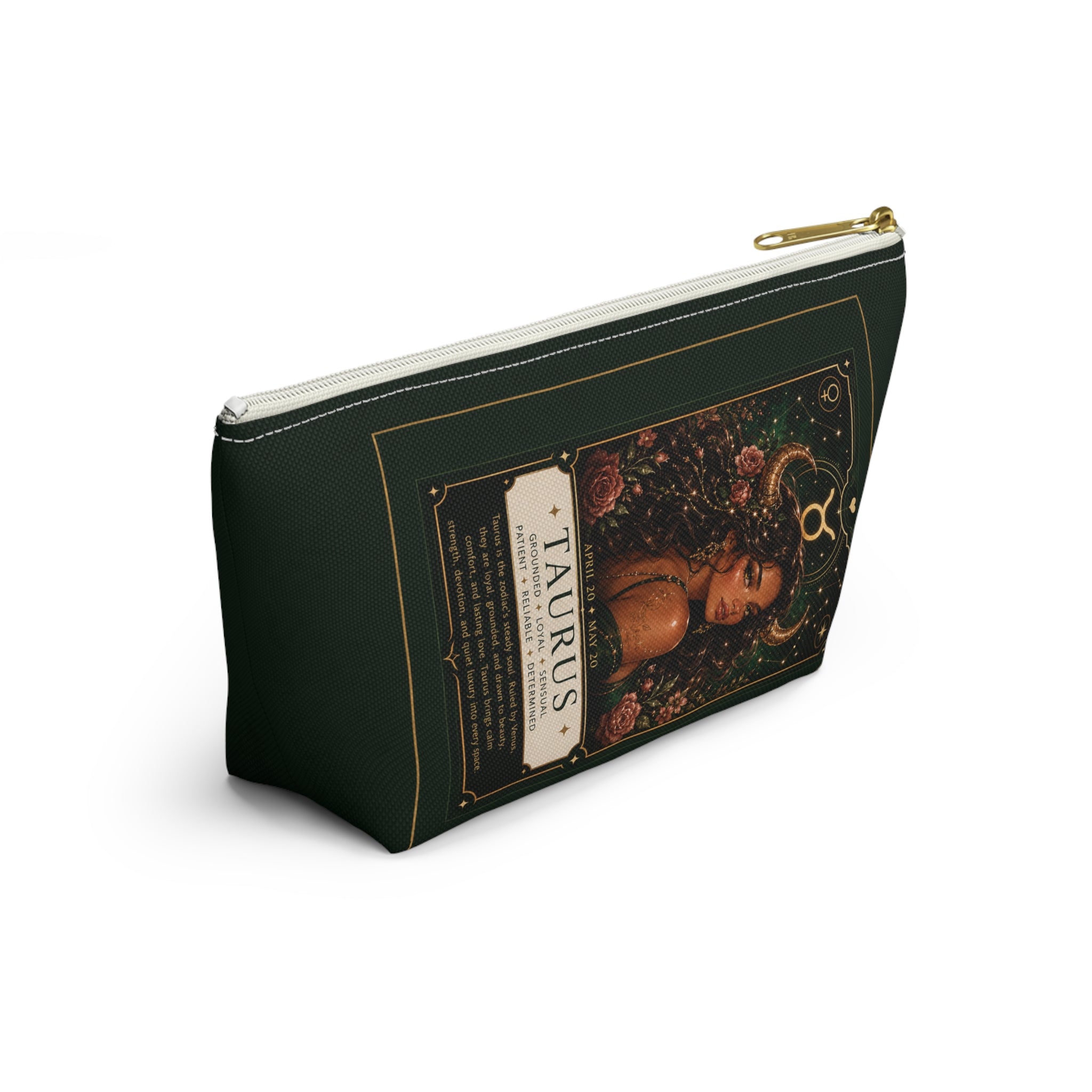Taurus Zodiac Makeup Bag — Astrology Gift & Travel Pouch