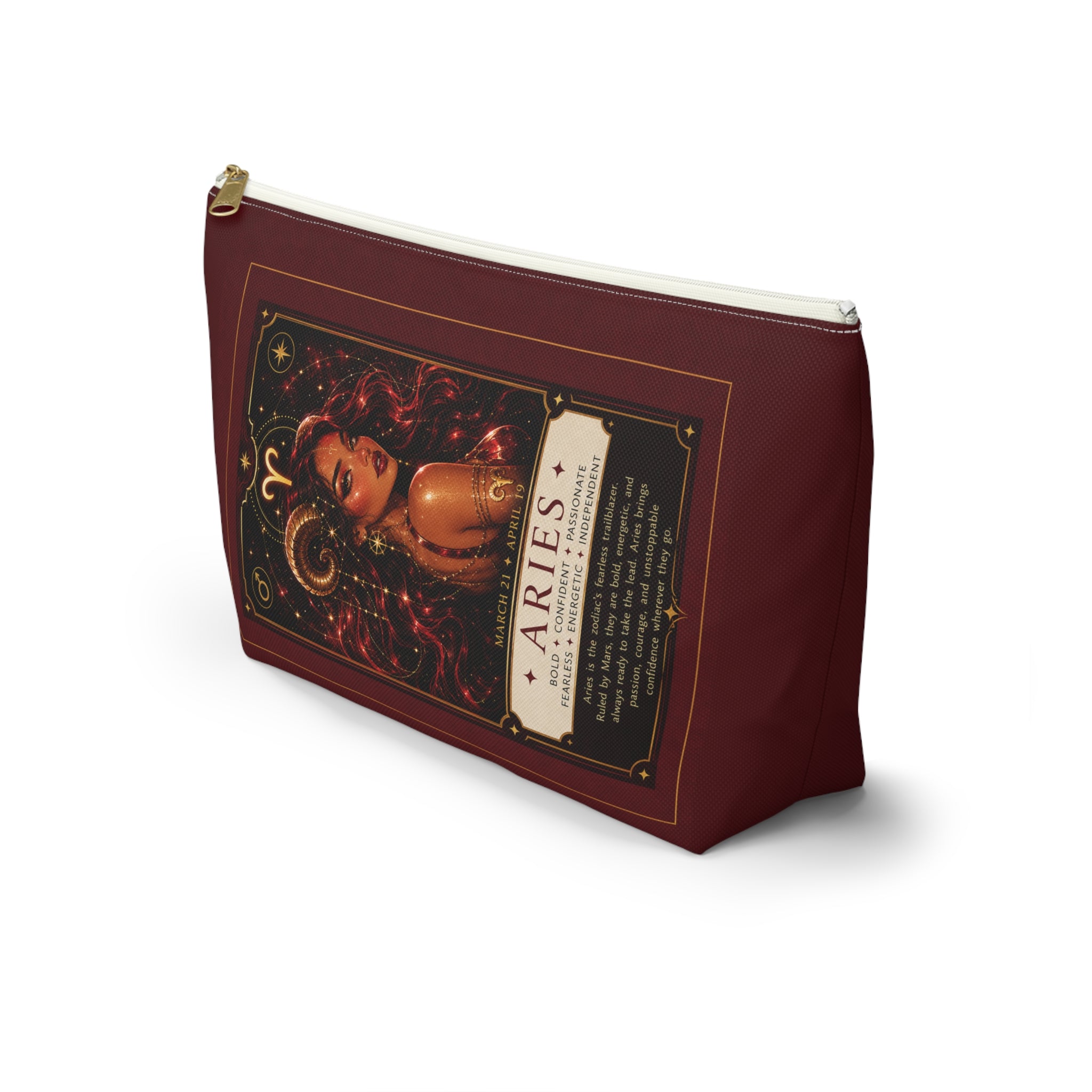 Aries Zodiac Makeup Bag — Astrology Gift & Travel Pouch