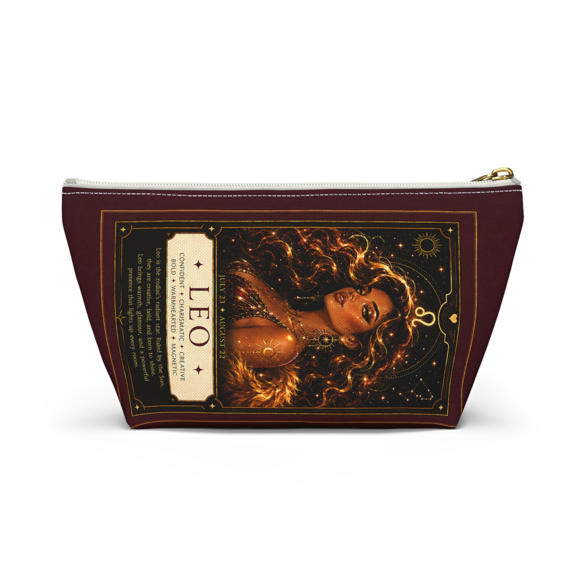 Leo Zodiac Makeup Bag — Astrology Gift & Travel Pouch