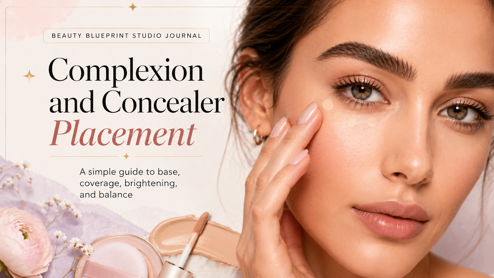 Beauty Blueprint Studio complexion and concealer placement guide
