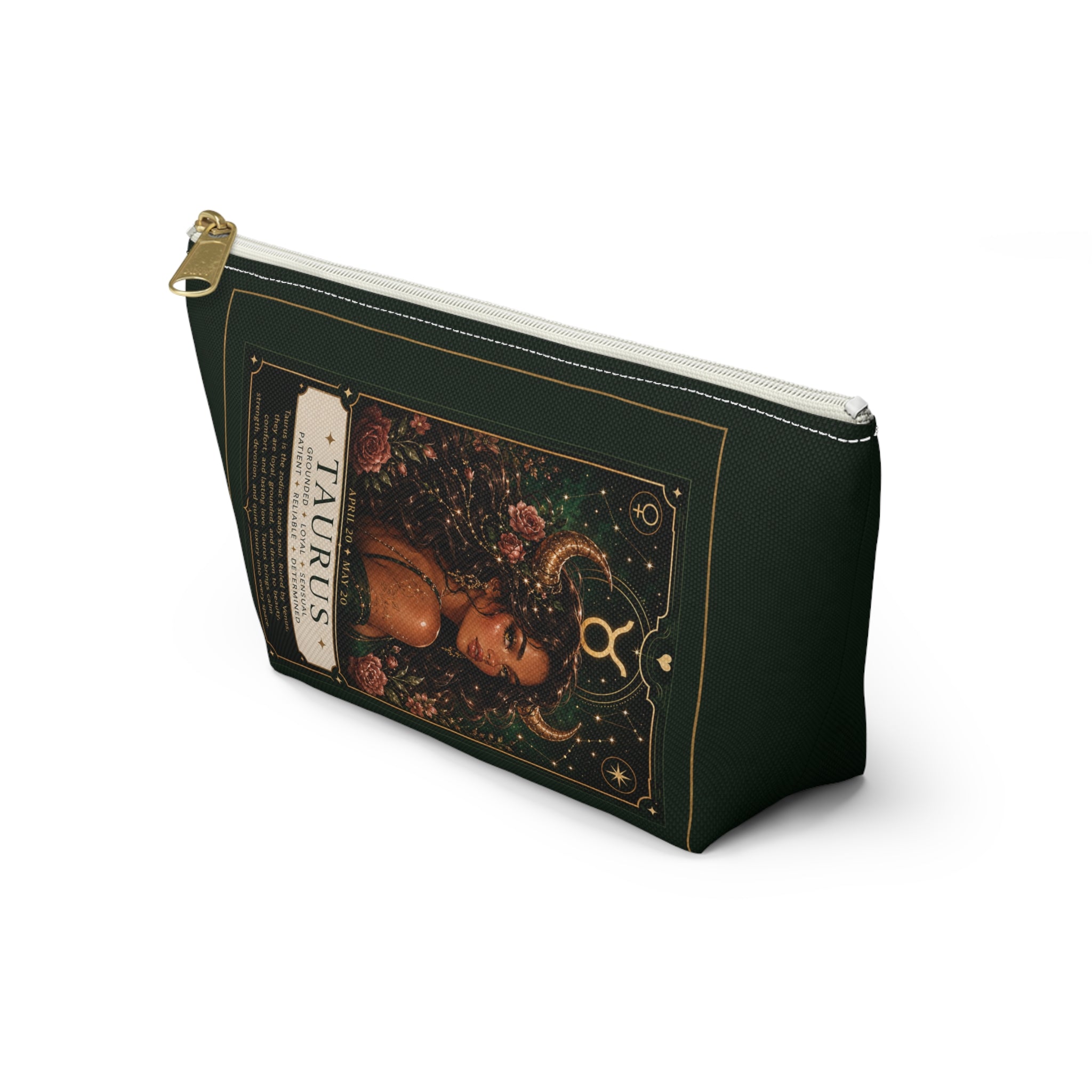 Taurus Zodiac Makeup Bag — Astrology Gift & Travel Pouch