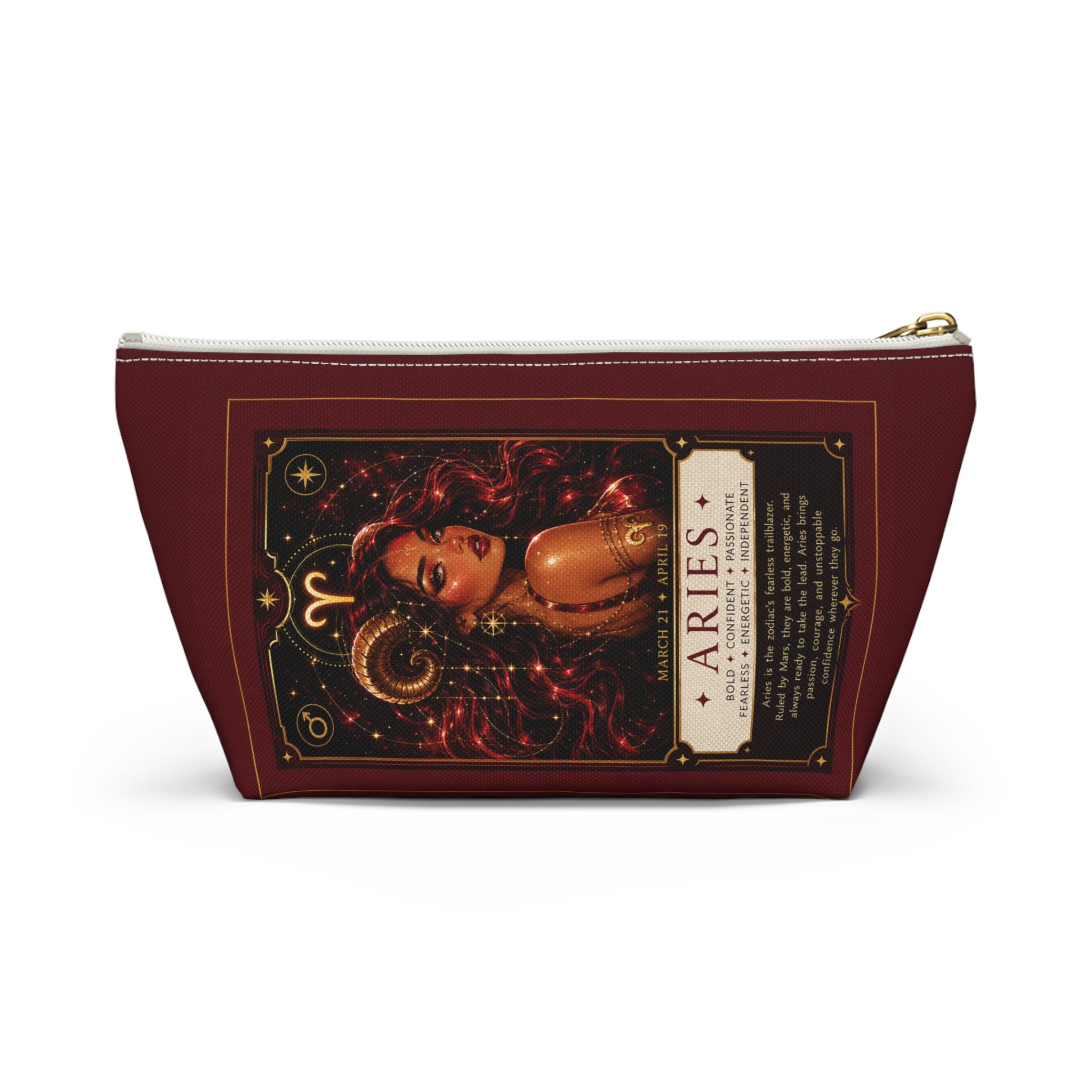 Aries Zodiac Makeup Bag — Astrology Gift & Travel Pouch