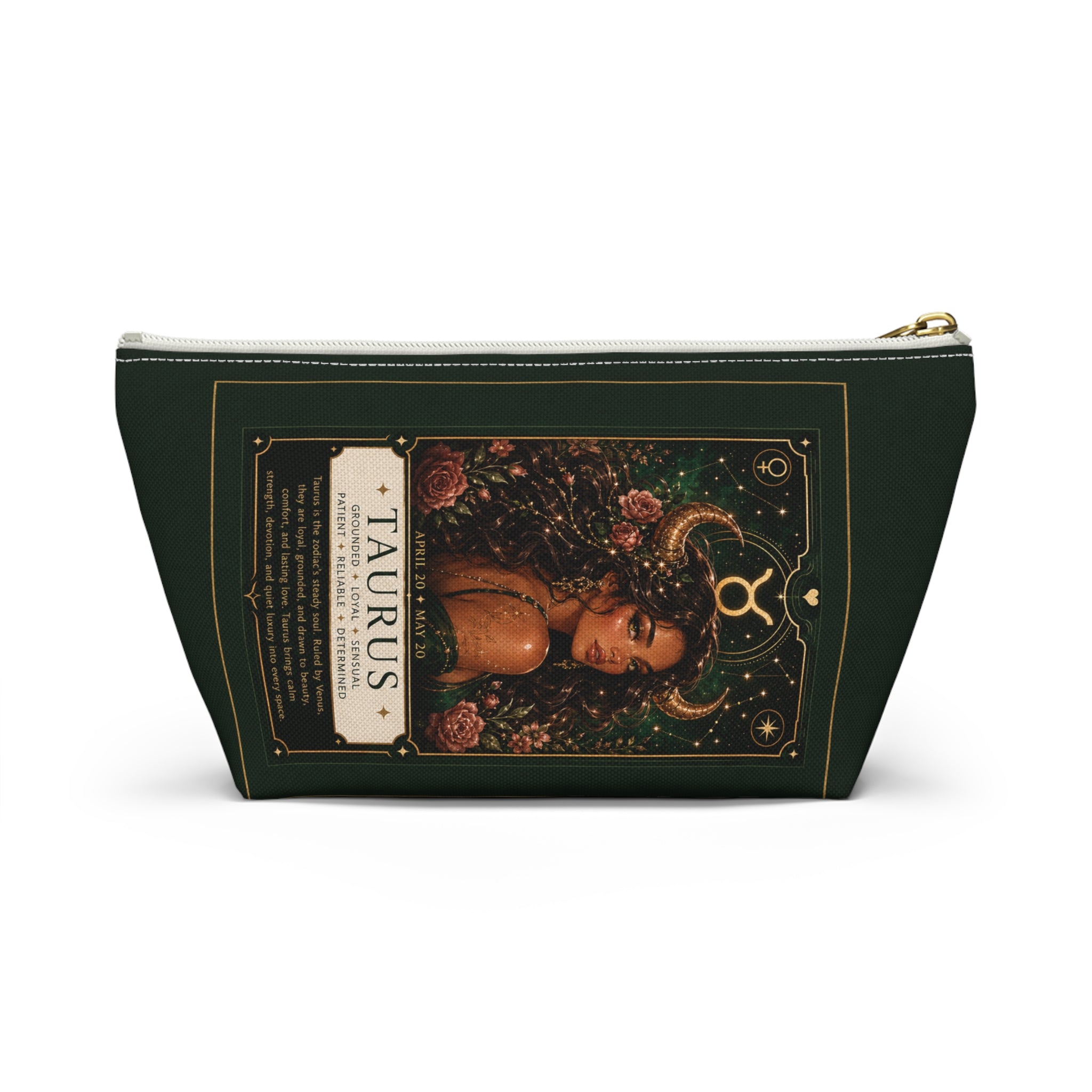 Taurus Zodiac Makeup Bag — Astrology Gift & Travel Pouch