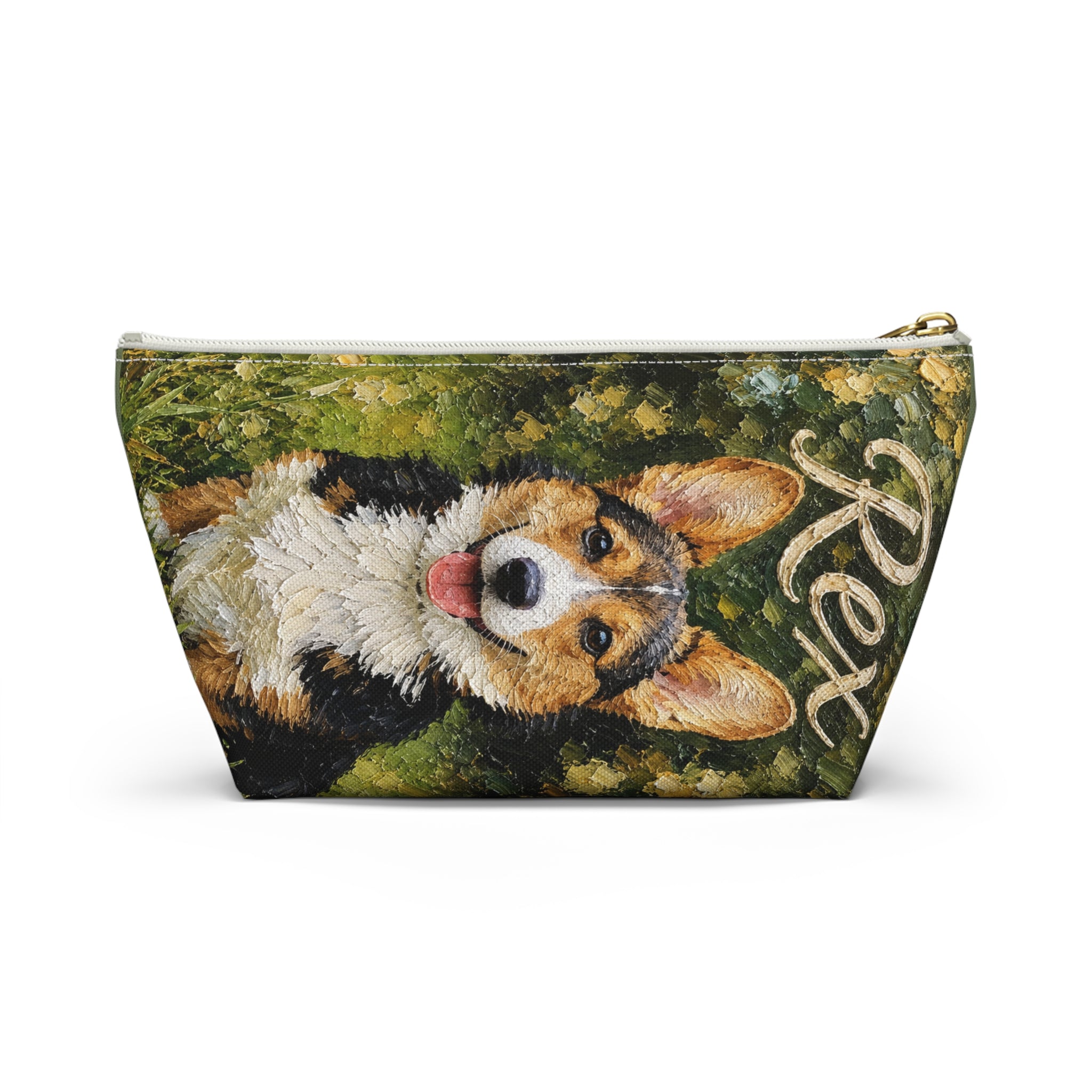 Custom Pet Portrait Makeup Bag — Personalized with Your Pet’s Photo & Name