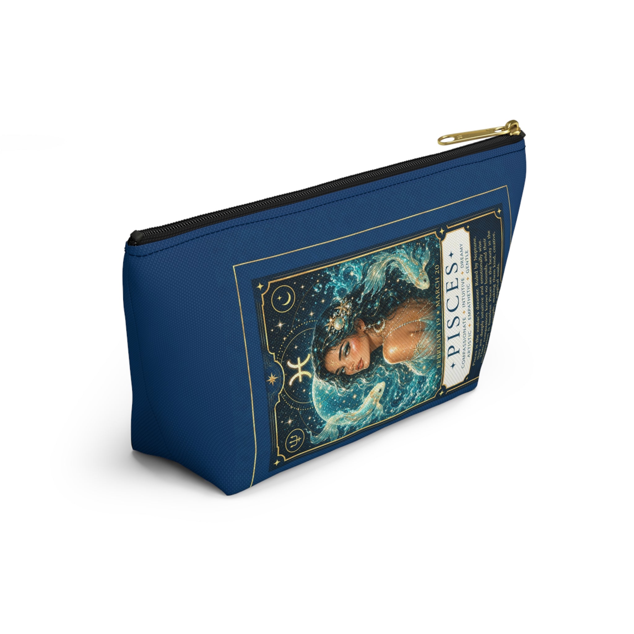 Pisces Zodiac Accessory Pouch — Astrological Makeup & Travel T-Bottom Bag