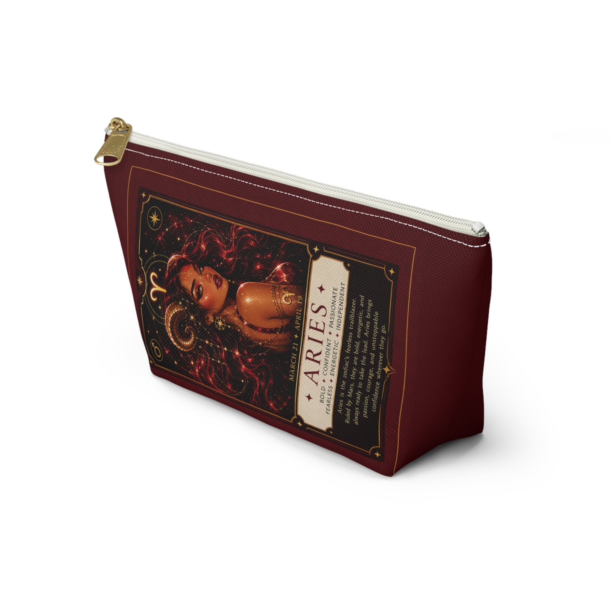 Aries Zodiac Makeup Bag — Astrology Gift & Travel Pouch
