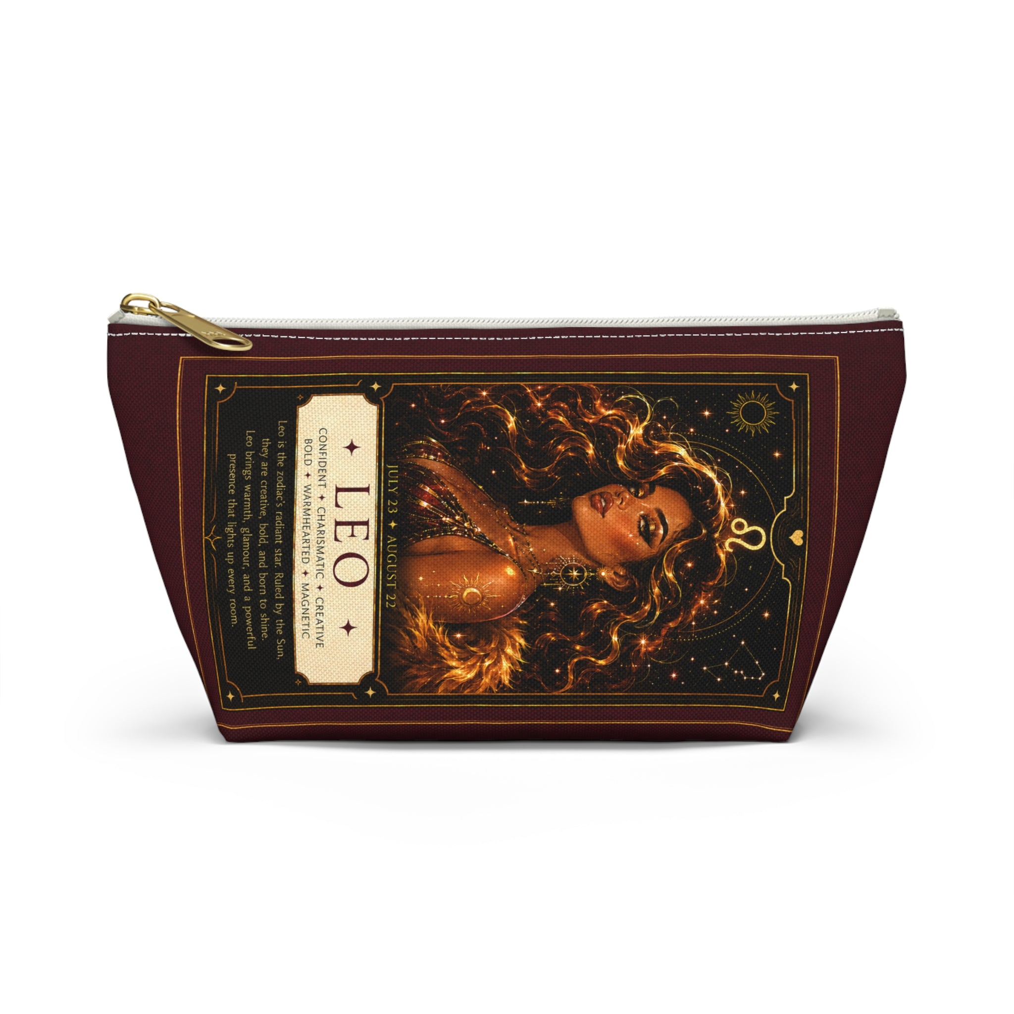 Leo Zodiac Makeup Bag — Astrology Gift & Travel Pouch