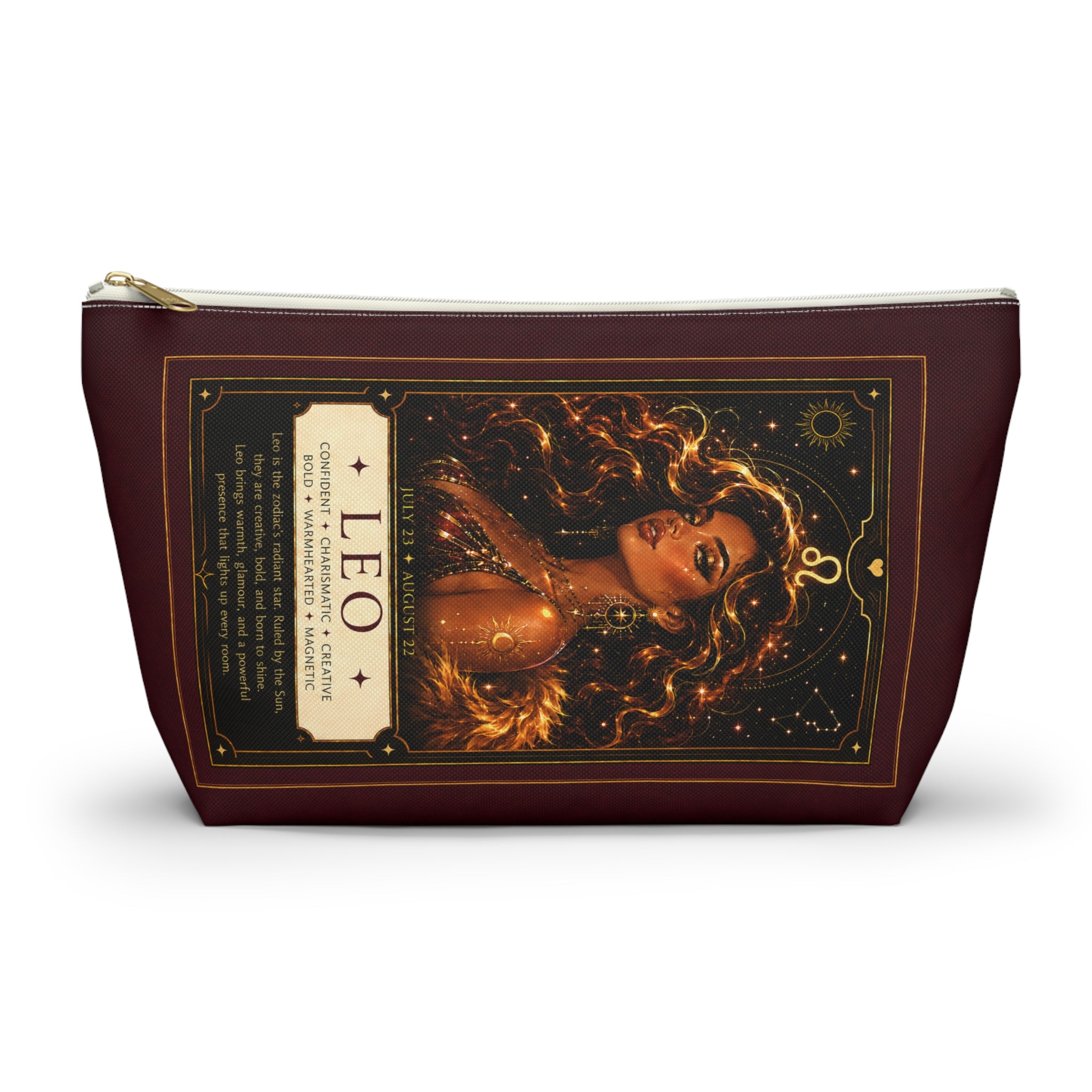 Leo Zodiac Makeup Bag — Astrology Gift & Travel Pouch