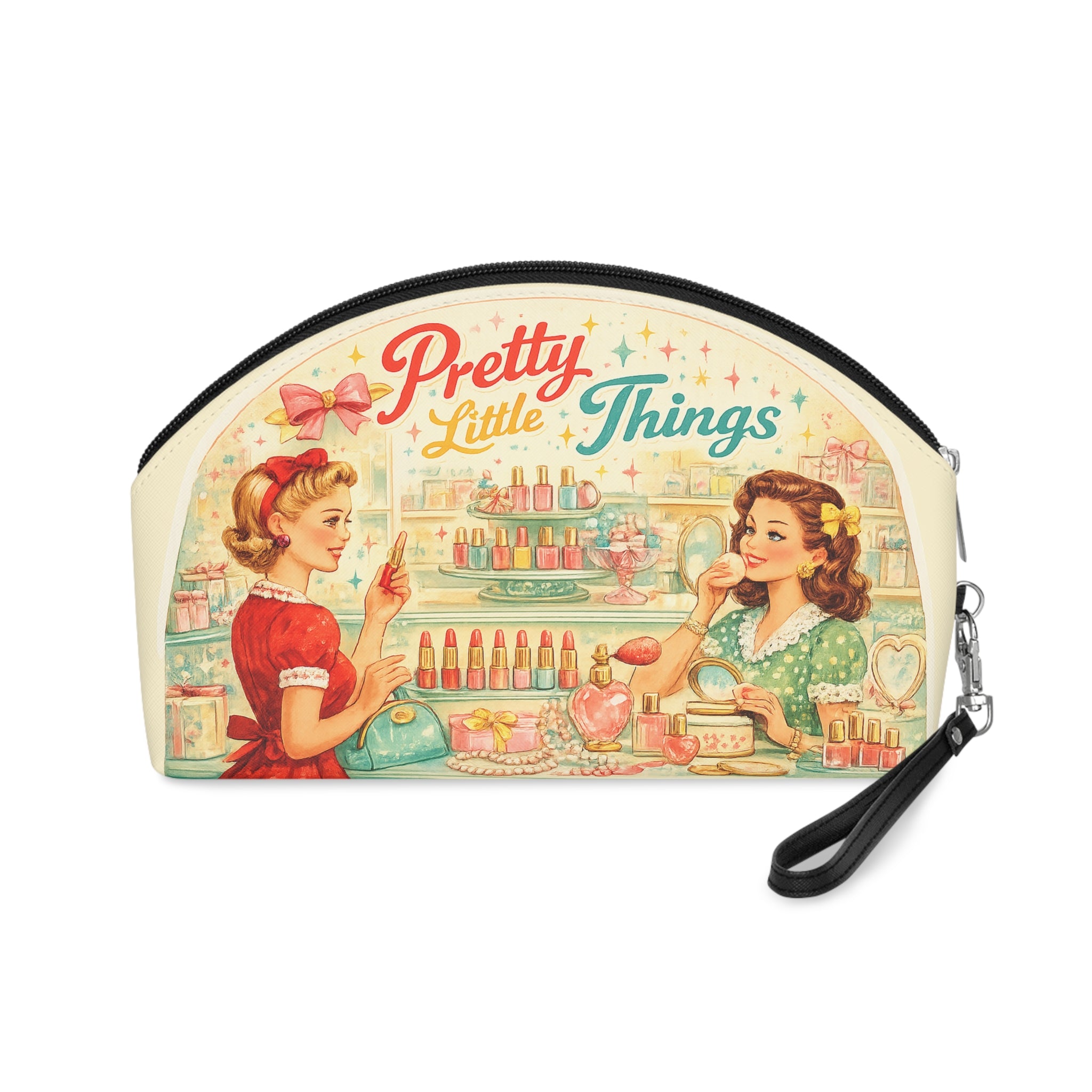 Retro 'Pretty Little Things' Makeup Bag — Vintage Pinup Cosmetic Pouch