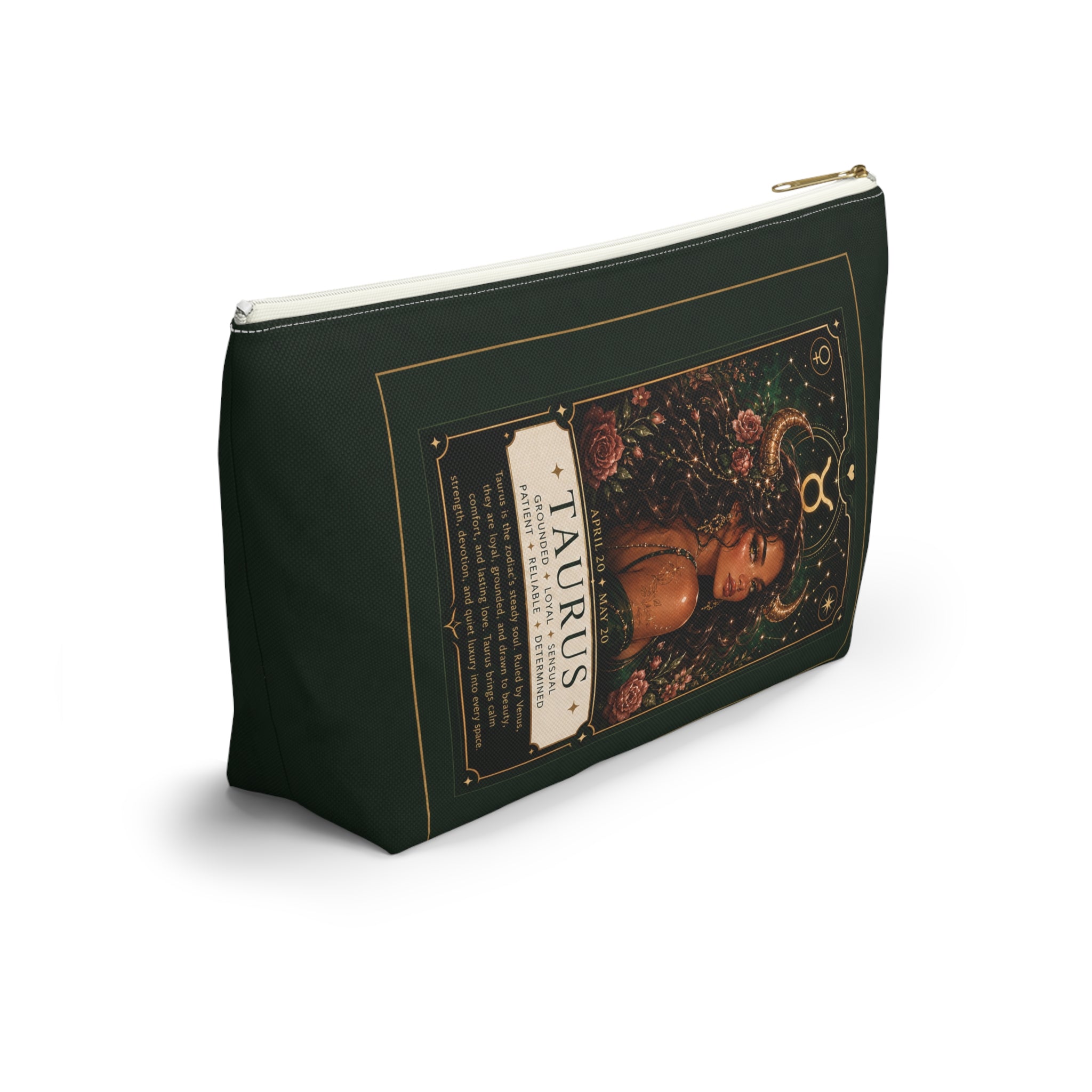 Taurus Zodiac Makeup Bag — Astrology Gift & Travel Pouch
