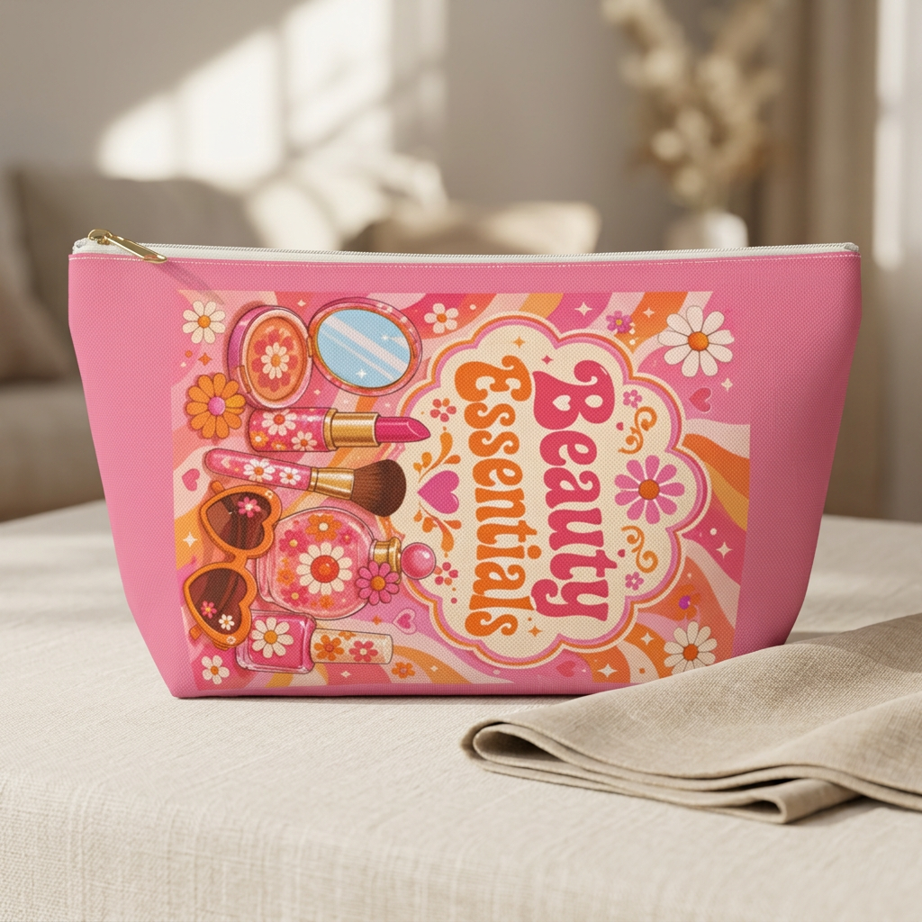 Groovy Flower Power makeup bag without a name