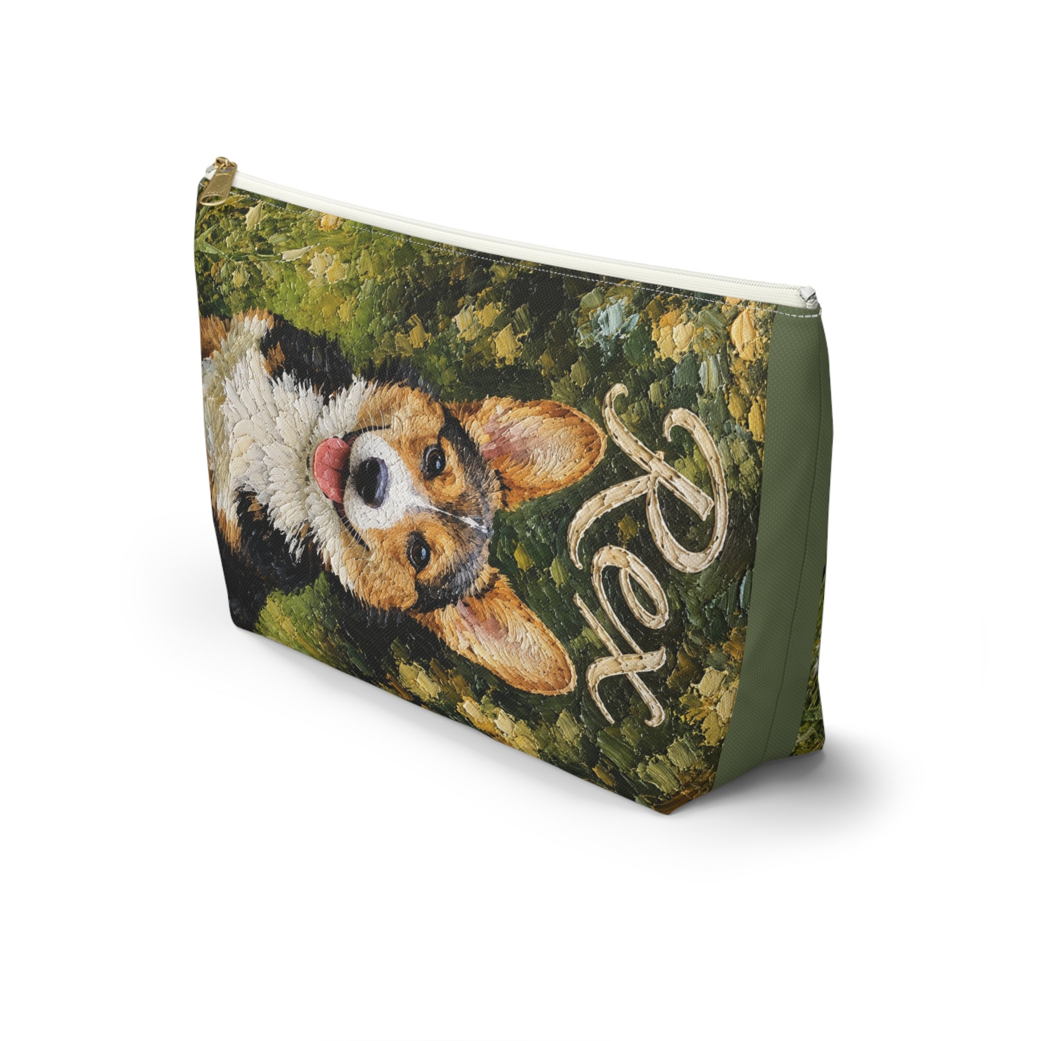 Custom Pet Portrait Makeup Bag — Personalized with Your Pet’s Photo & Name