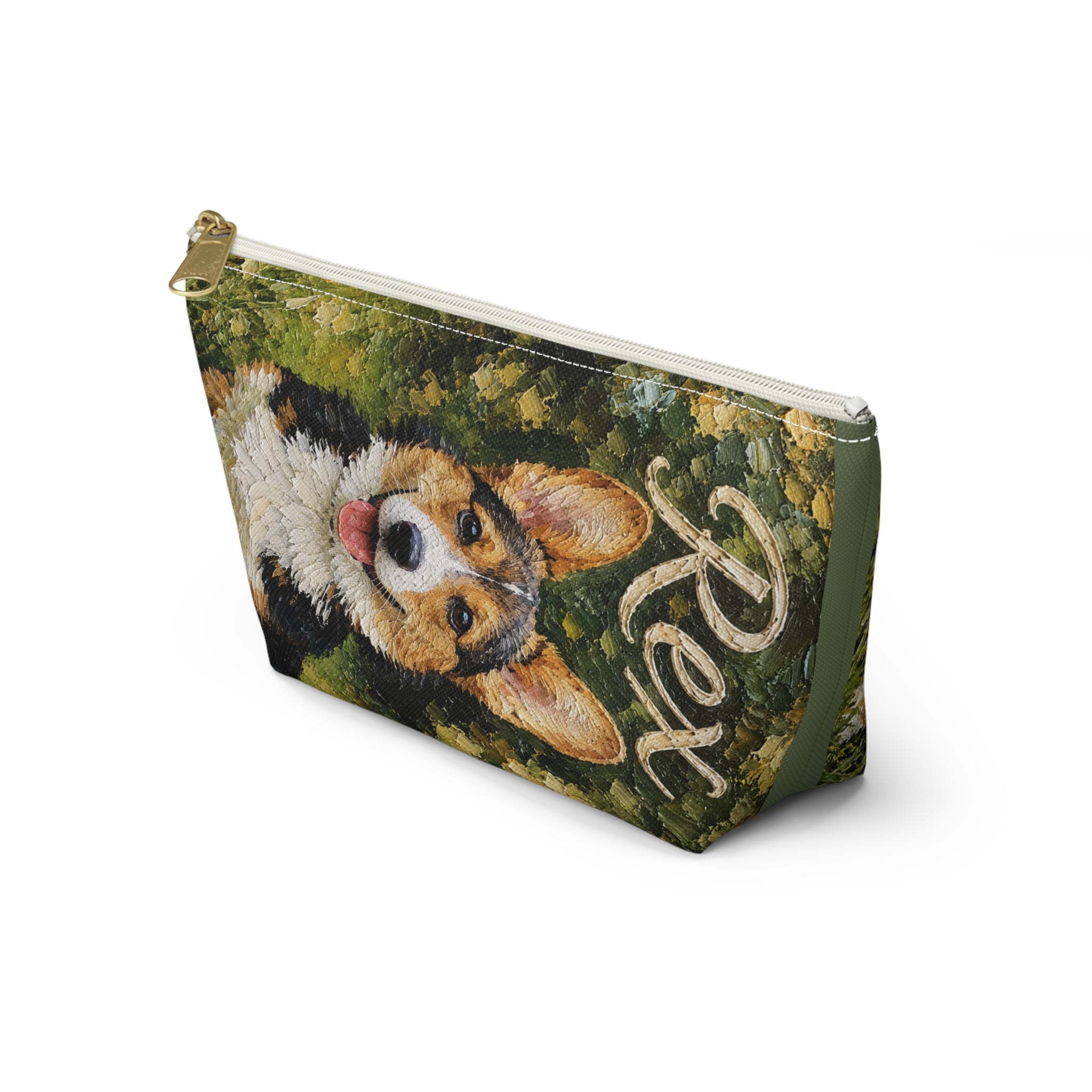 Custom Pet Portrait Makeup Bag — Personalized with Your Pet’s Photo & Name