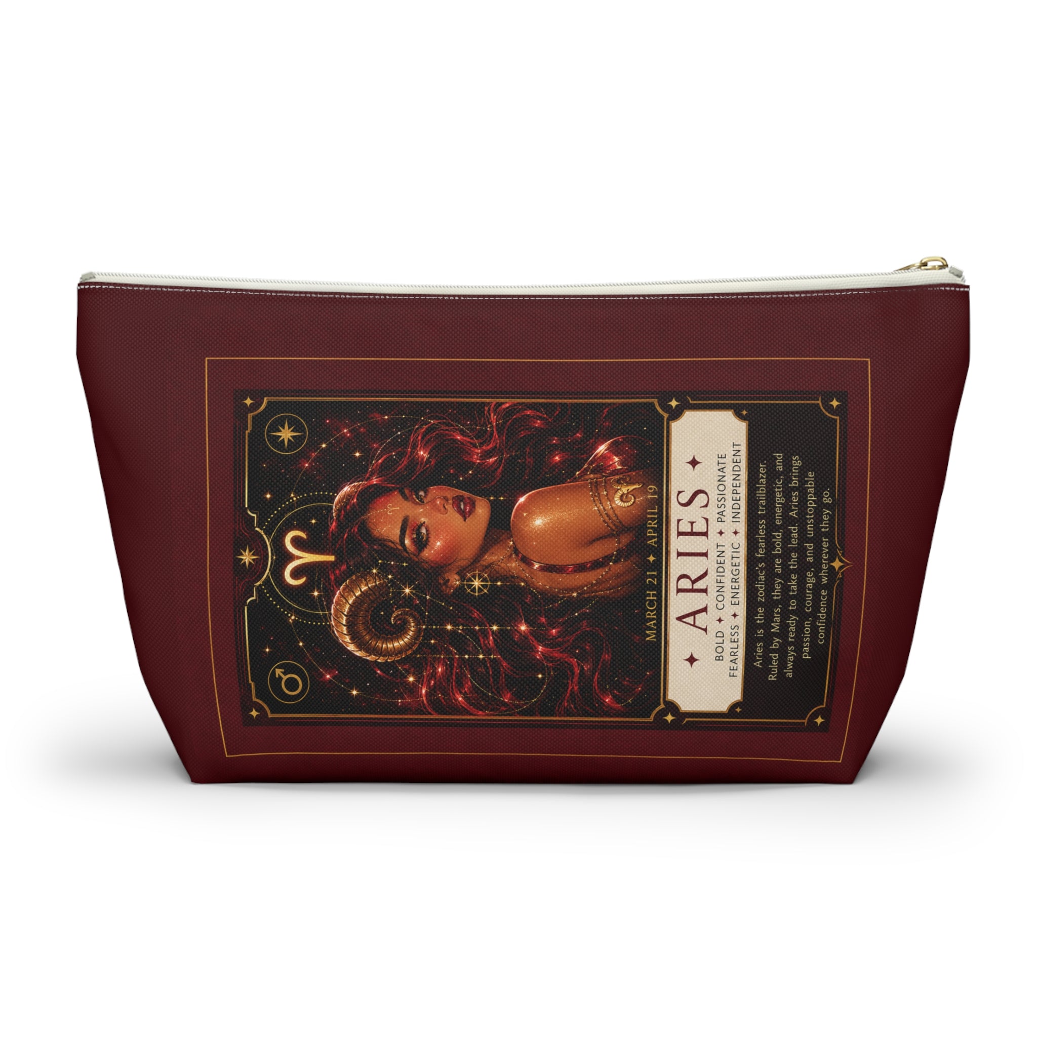 Aries Zodiac Makeup Bag — Astrology Gift & Travel Pouch