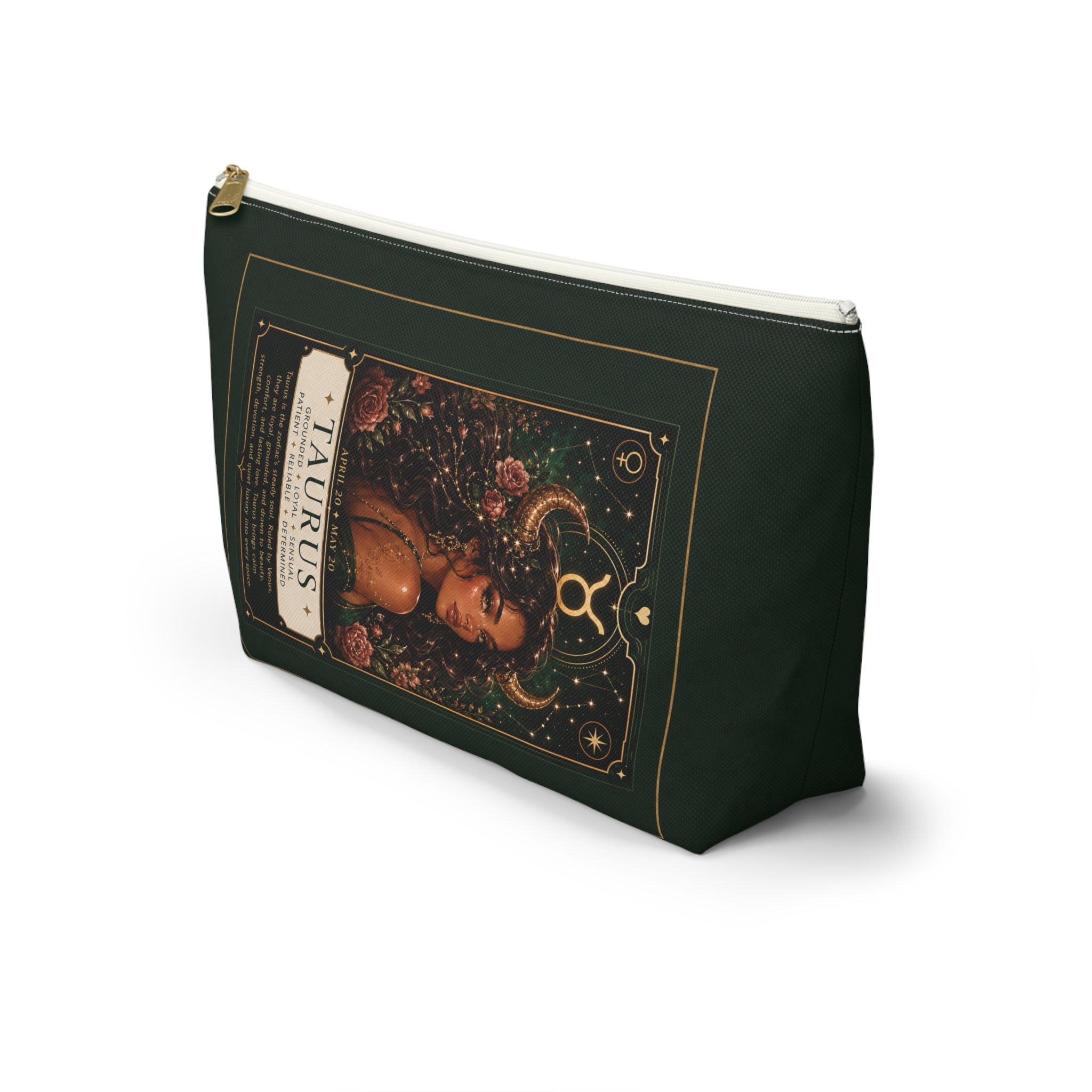 Taurus Zodiac Makeup Bag — Astrology Gift & Travel Pouch