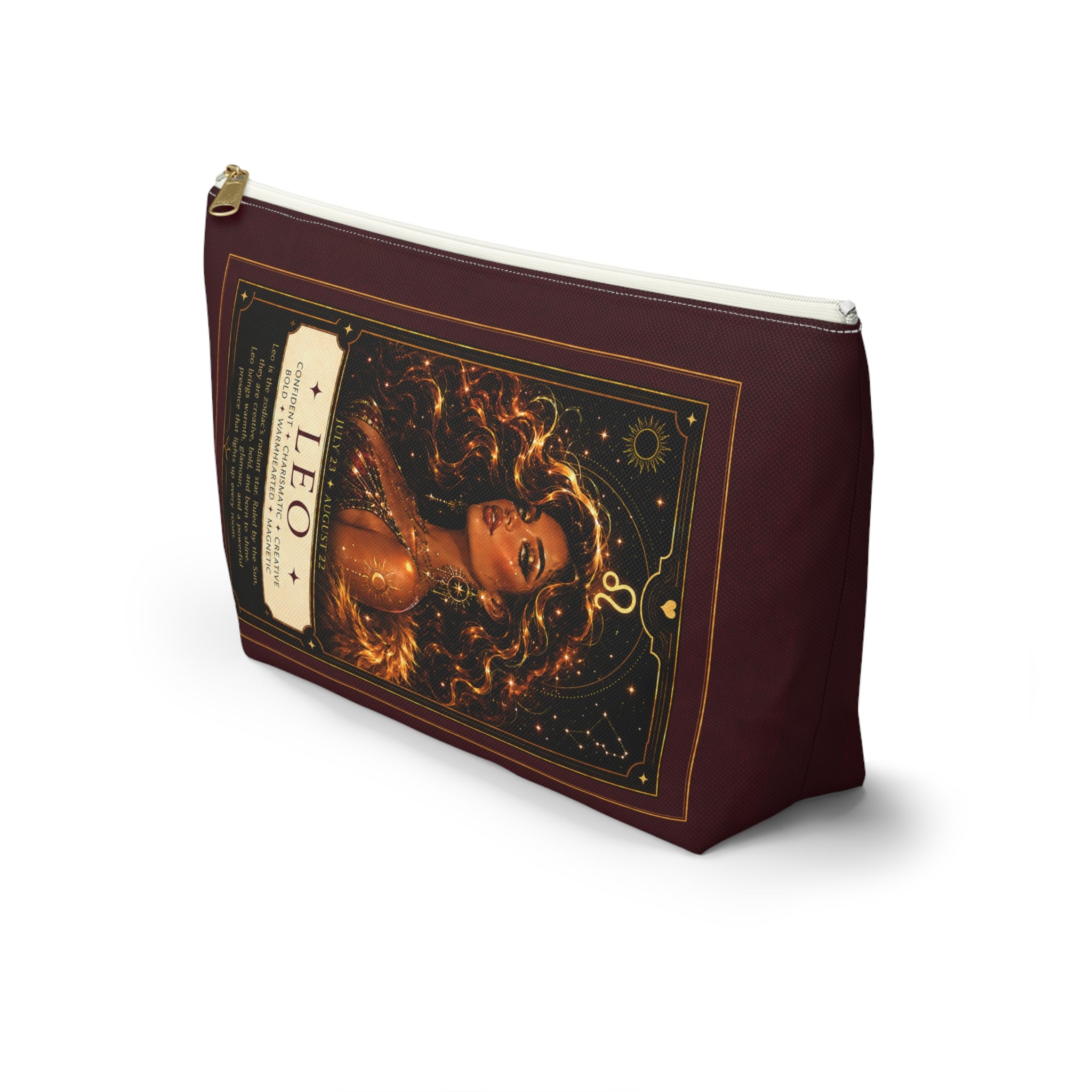 Leo Zodiac Makeup Bag — Astrology Gift & Travel Pouch
