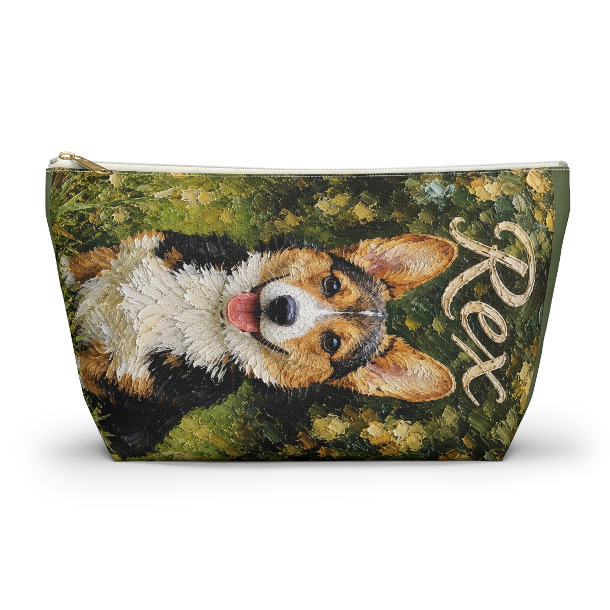 Custom Pet Portrait Makeup Bag — Personalized with Your Pet’s Photo & Name