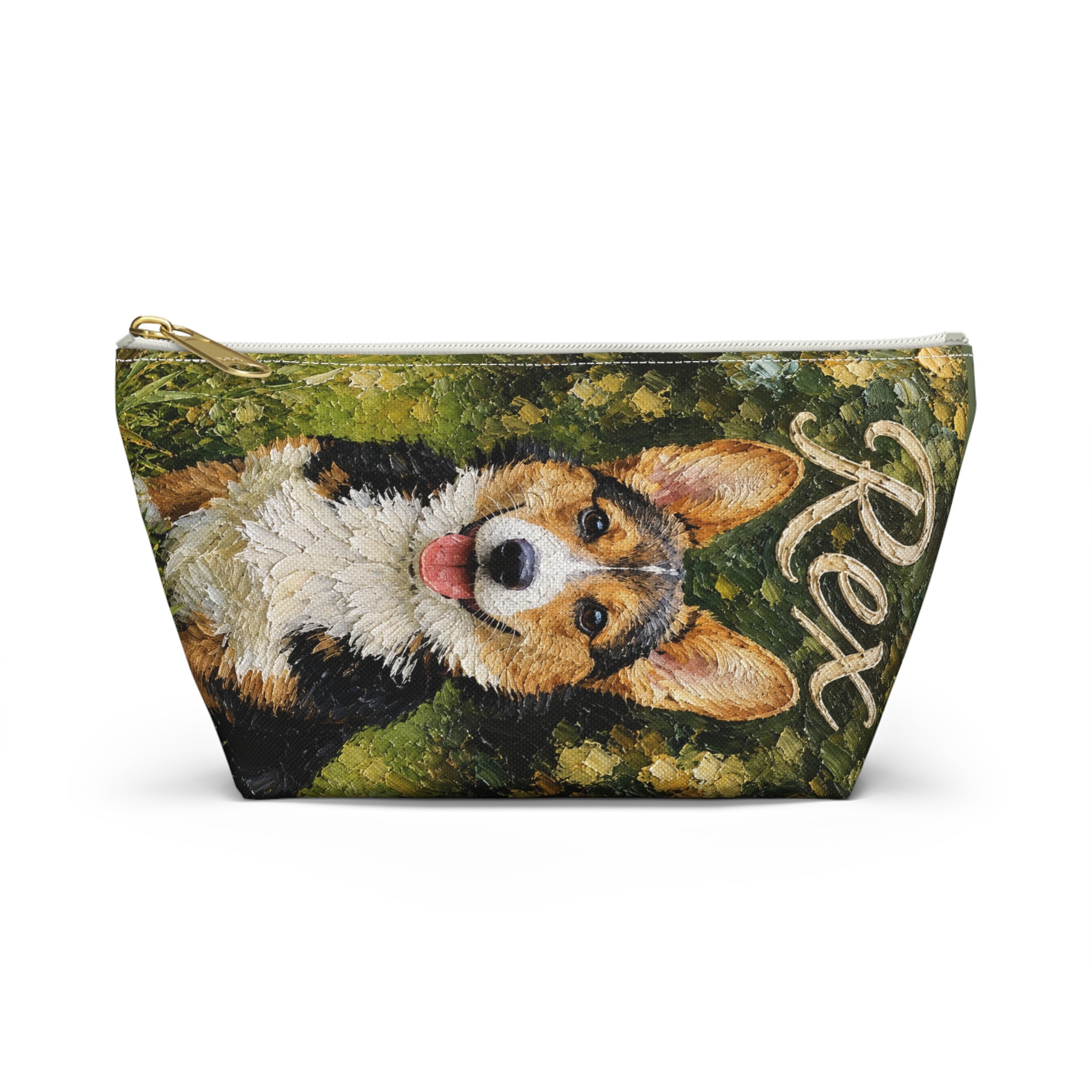 Custom Pet Portrait Makeup Bag — Personalized with Your Pet’s Photo & Name