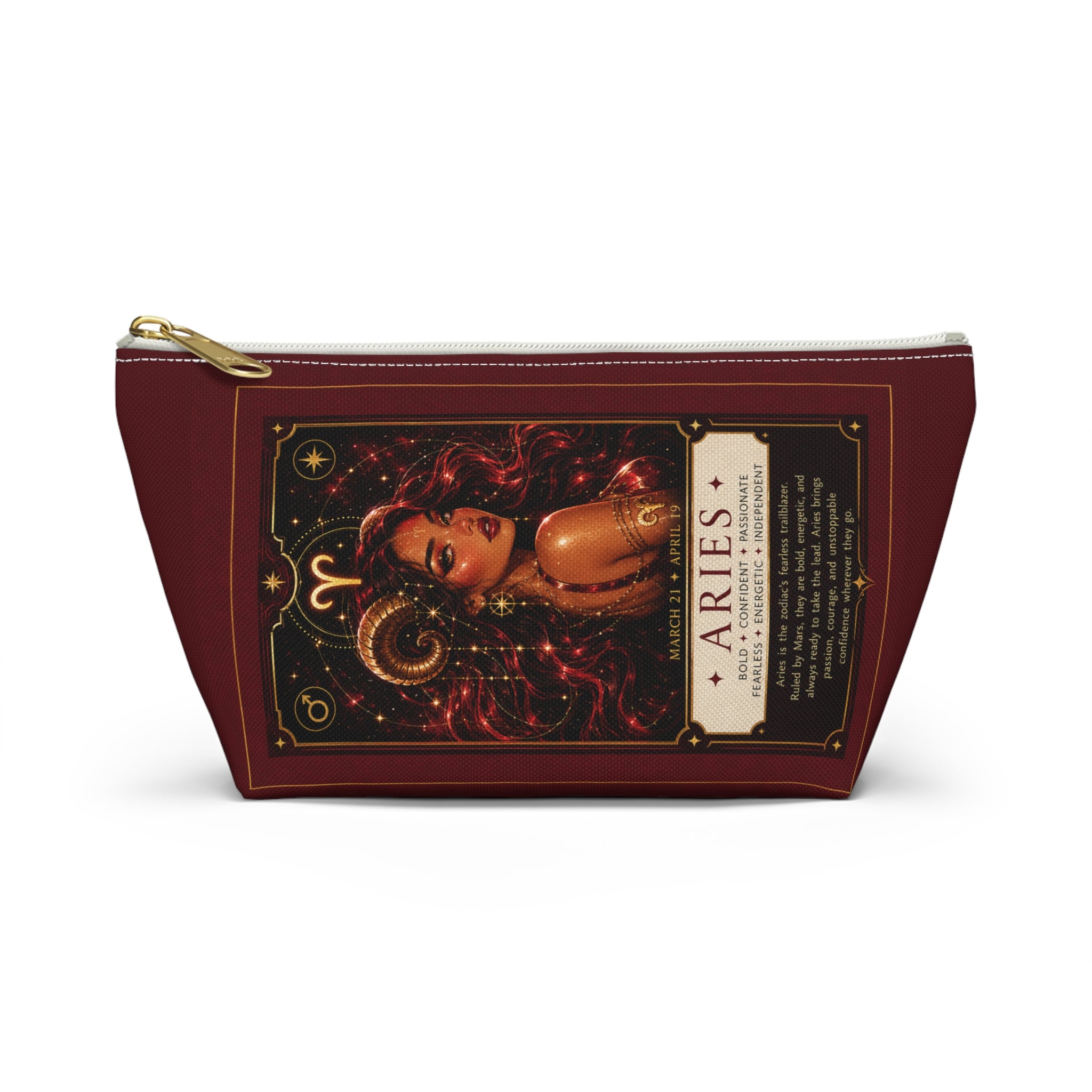 Aries Zodiac Makeup Bag — Astrology Gift & Travel Pouch