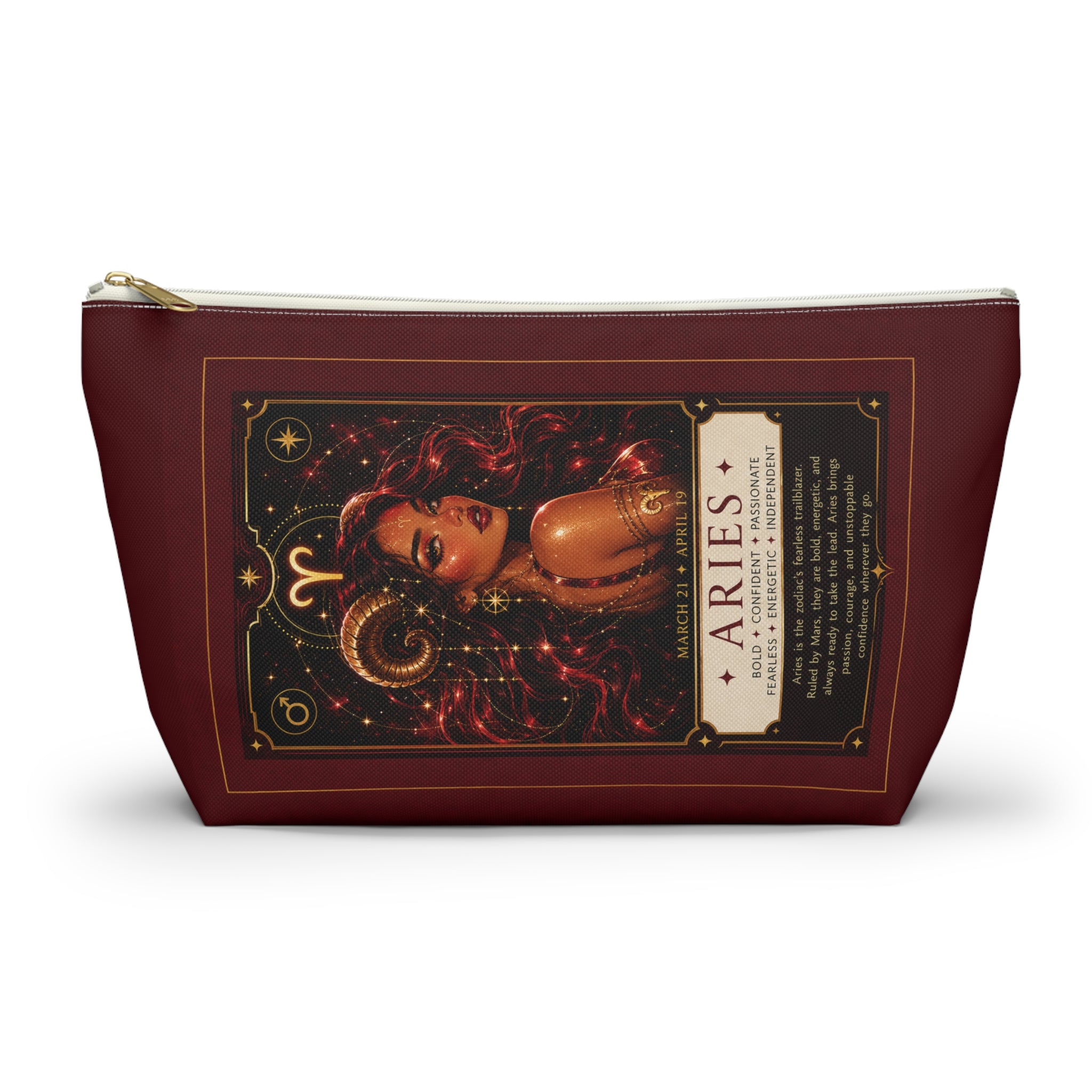 Aries Zodiac Makeup Bag — Astrology Gift & Travel Pouch