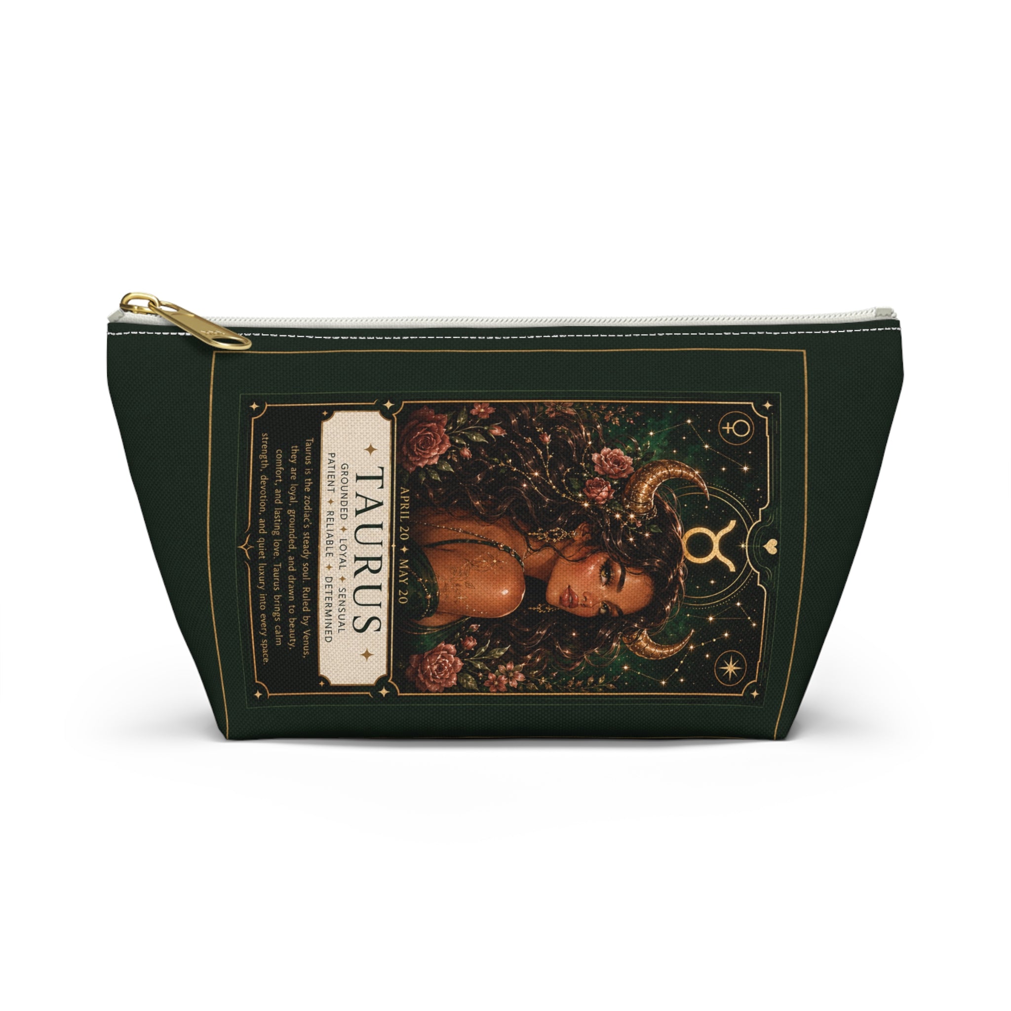 Taurus Zodiac Makeup Bag — Astrology Gift & Travel Pouch