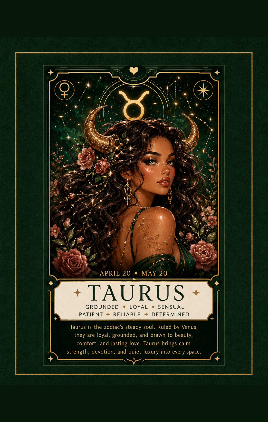 Taurus Zodiac Makeup Bag — Astrology Gift & Travel Pouch