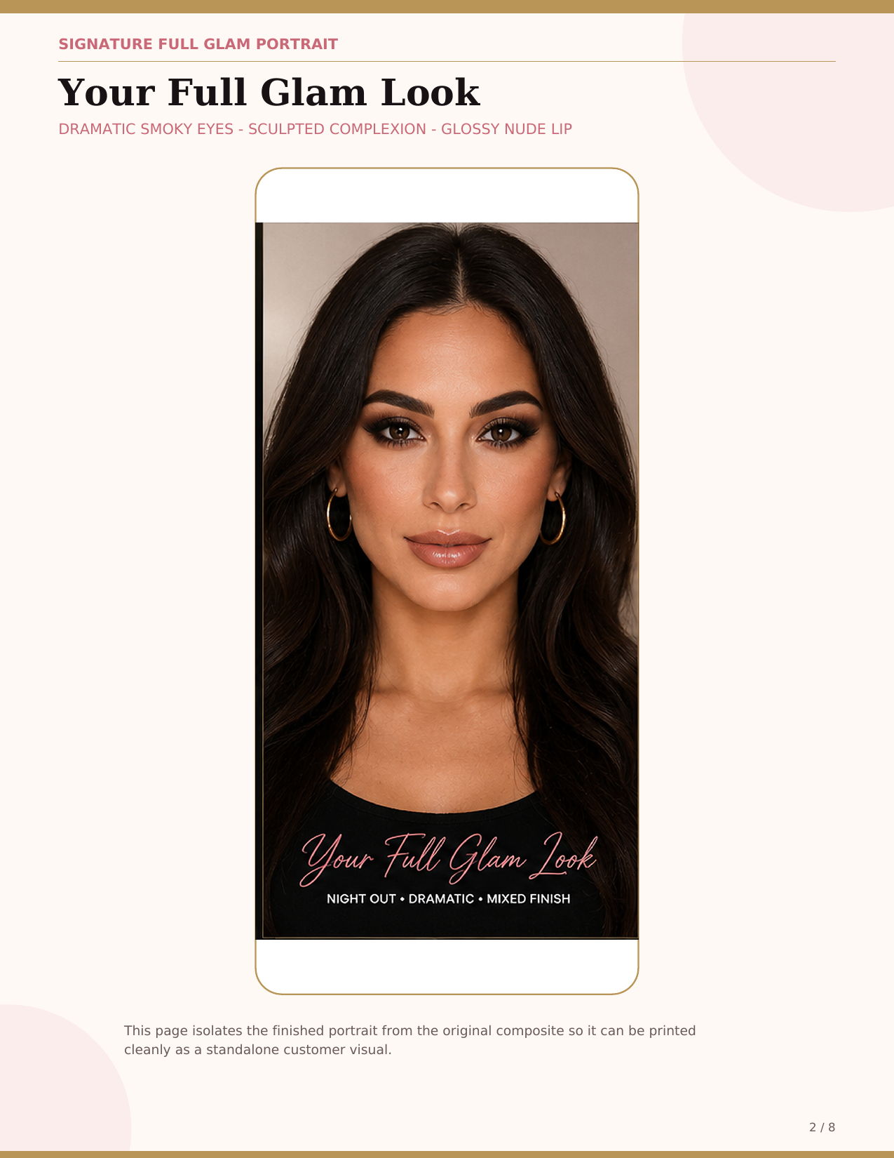 Finished Full Glam makeup portrait from a personalized Beauty Blueprint report
