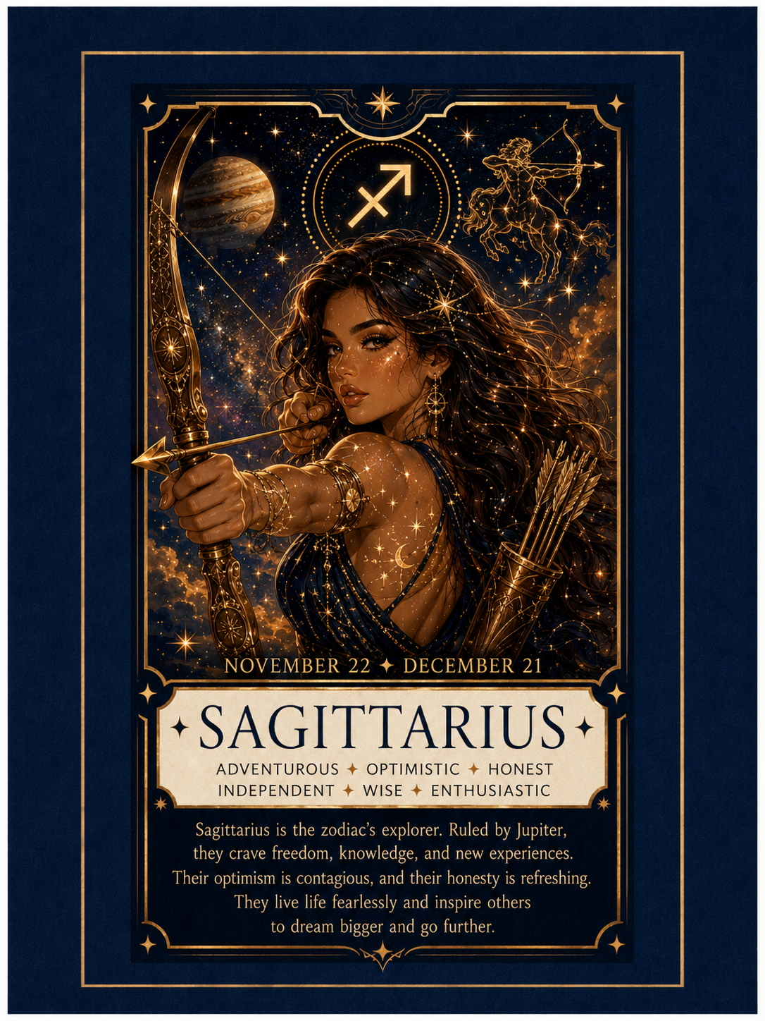 Sagittarius Zodiac Makeup Bag — Astrology Gift & Travel Pouch
