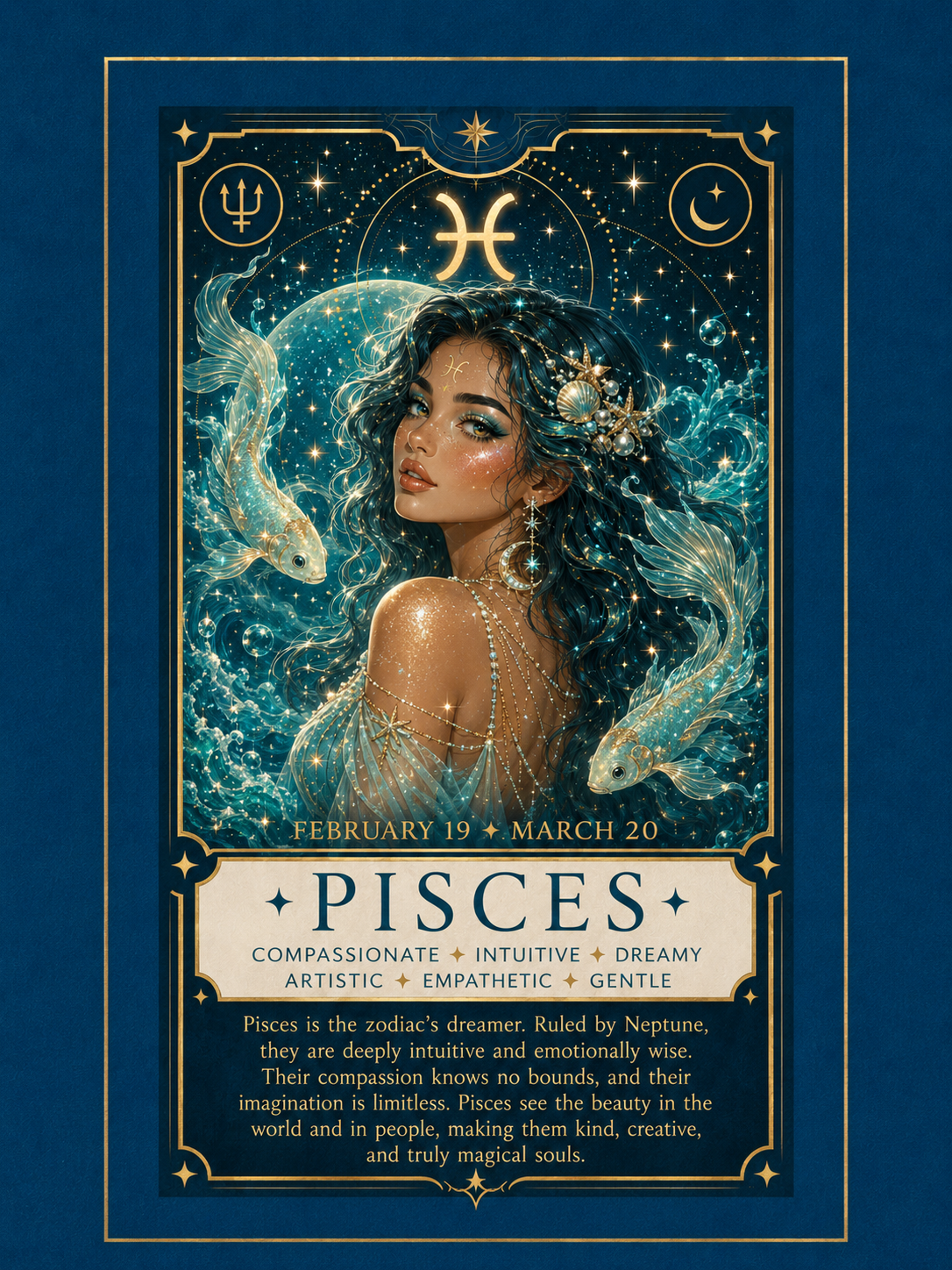 Pisces Zodiac Makeup Bag — Astrology Gift & Travel Pouch