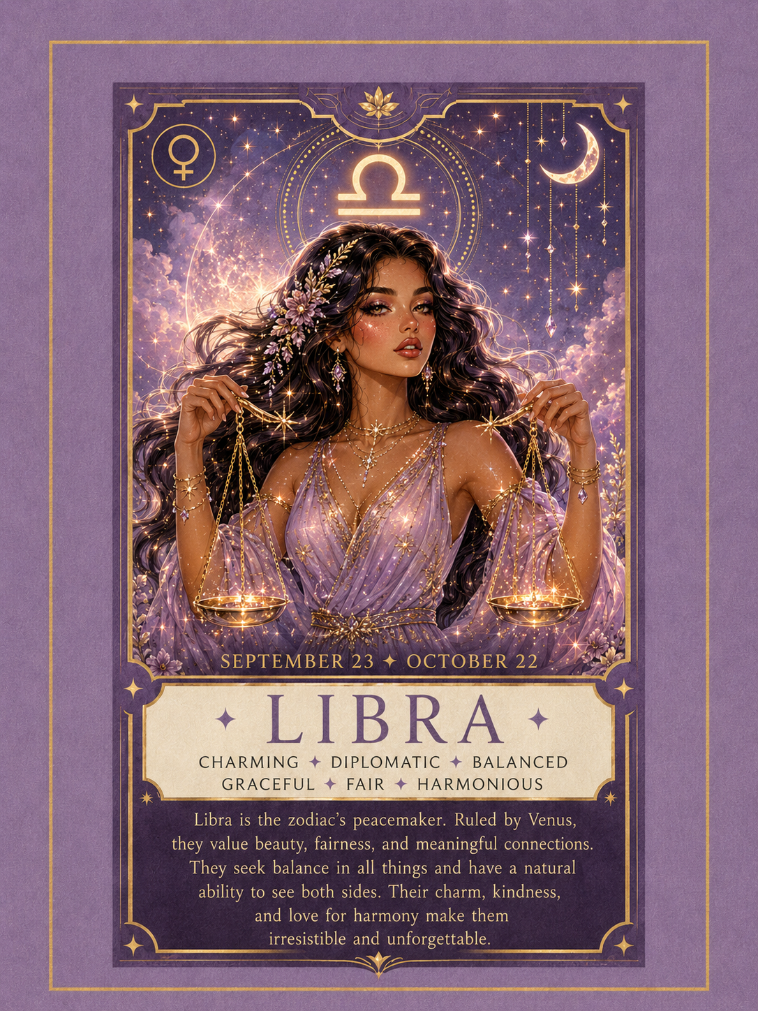Libra Zodiac Makeup Bag — Astrology Gift & Travel Pouch