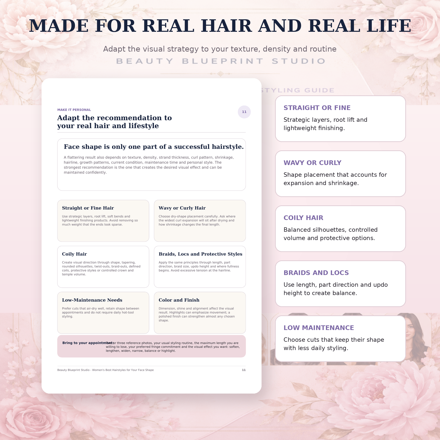 Texture inclusive hairstyle advice for straight wavy curly coily braided and loc'd hair