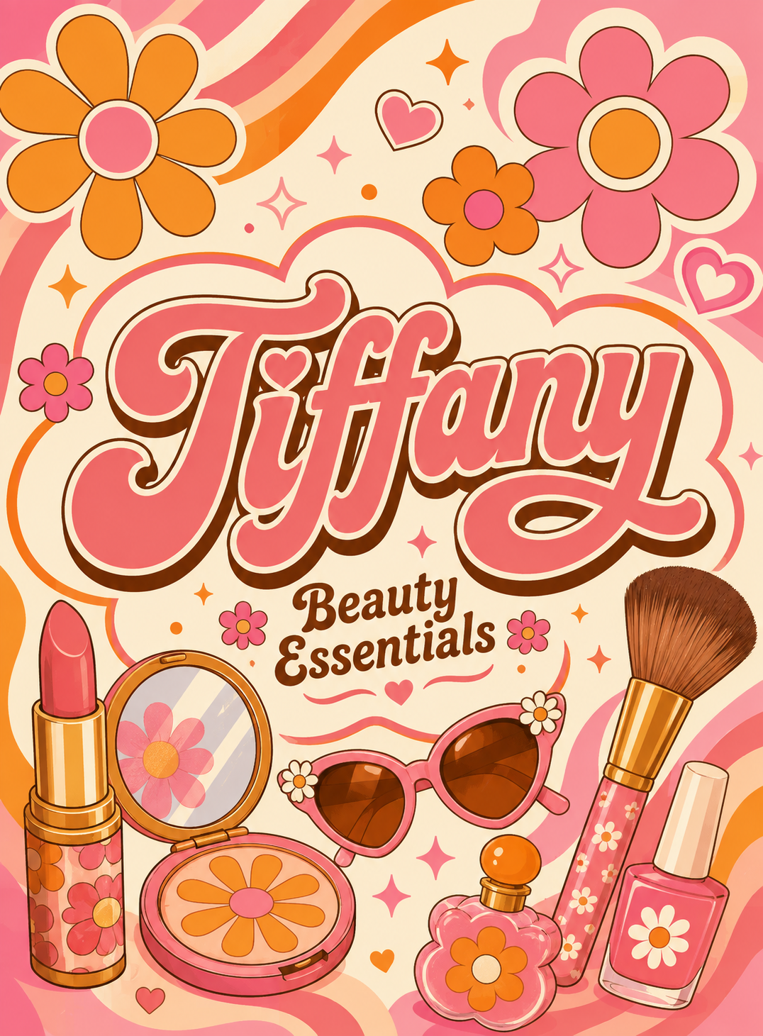 Personalized Retro Makeup Bag – Custom Name Cosmetic Pouch, 3 Styles