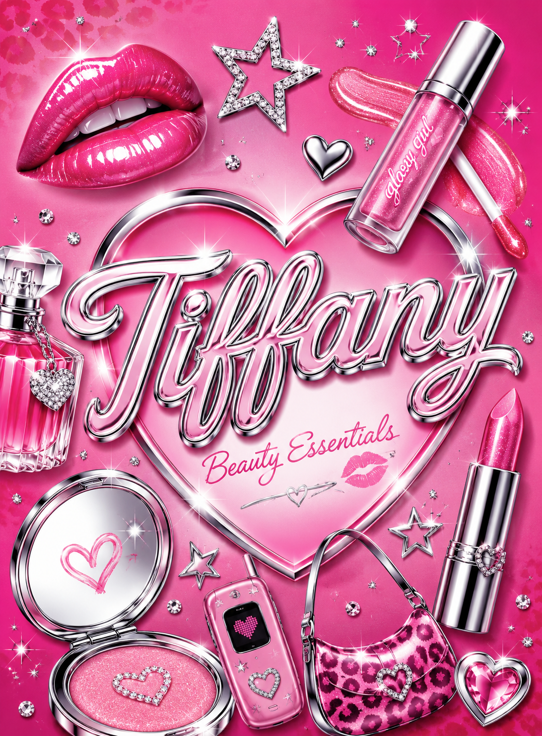 Personalized Retro Makeup Bag – Custom Name Cosmetic Pouch, 3 Styles