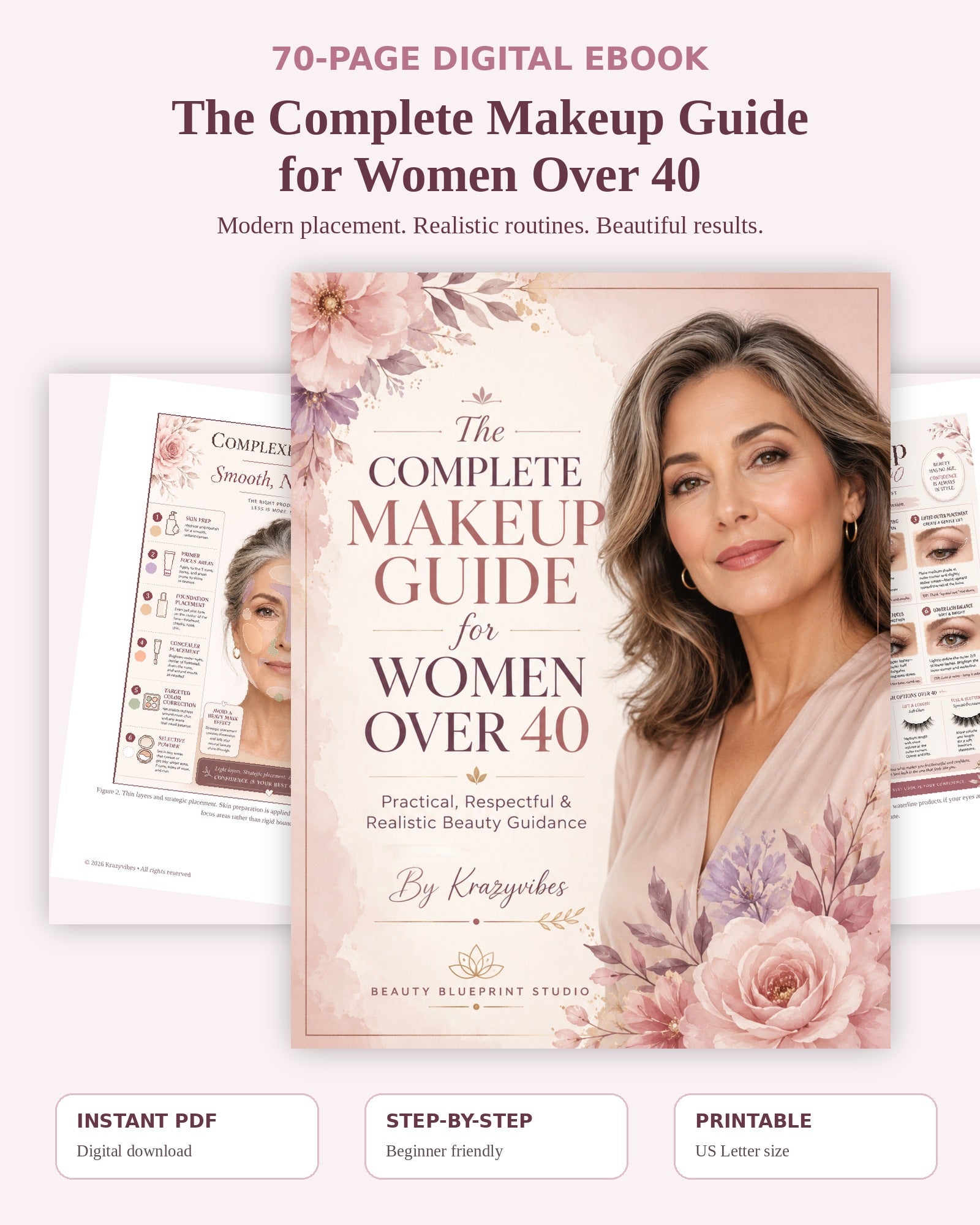 The Complete Makeup Guide for Women Over 40 digital ebook with preview pages