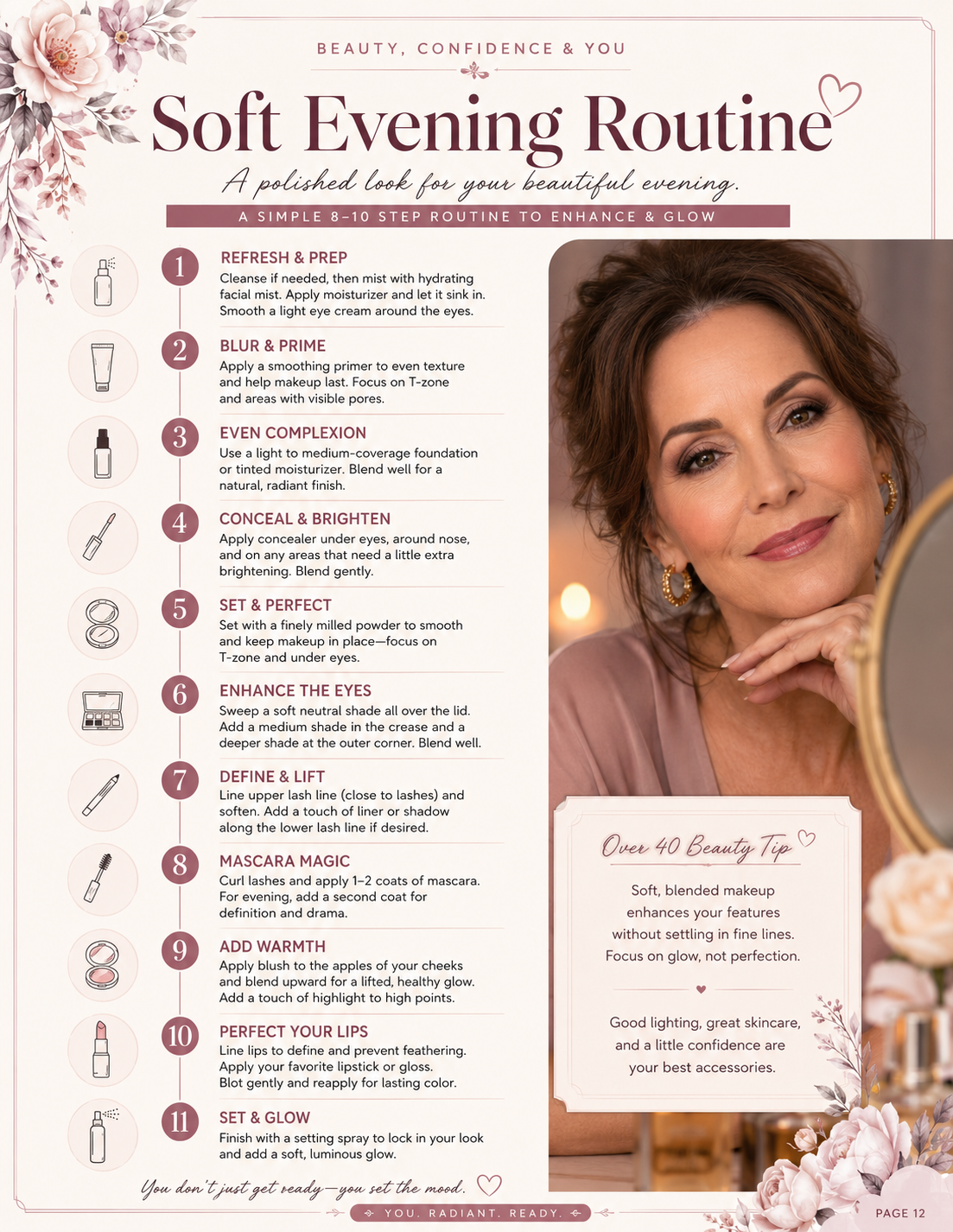 Soft evening makeup routine ebook preview for women over 40